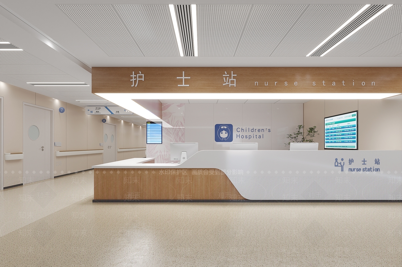 现代医院护士站3D模型下载【ID:1159491976】
