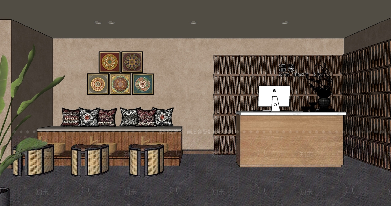 东南亚风格会所SU模型下载【ID:1159500290】