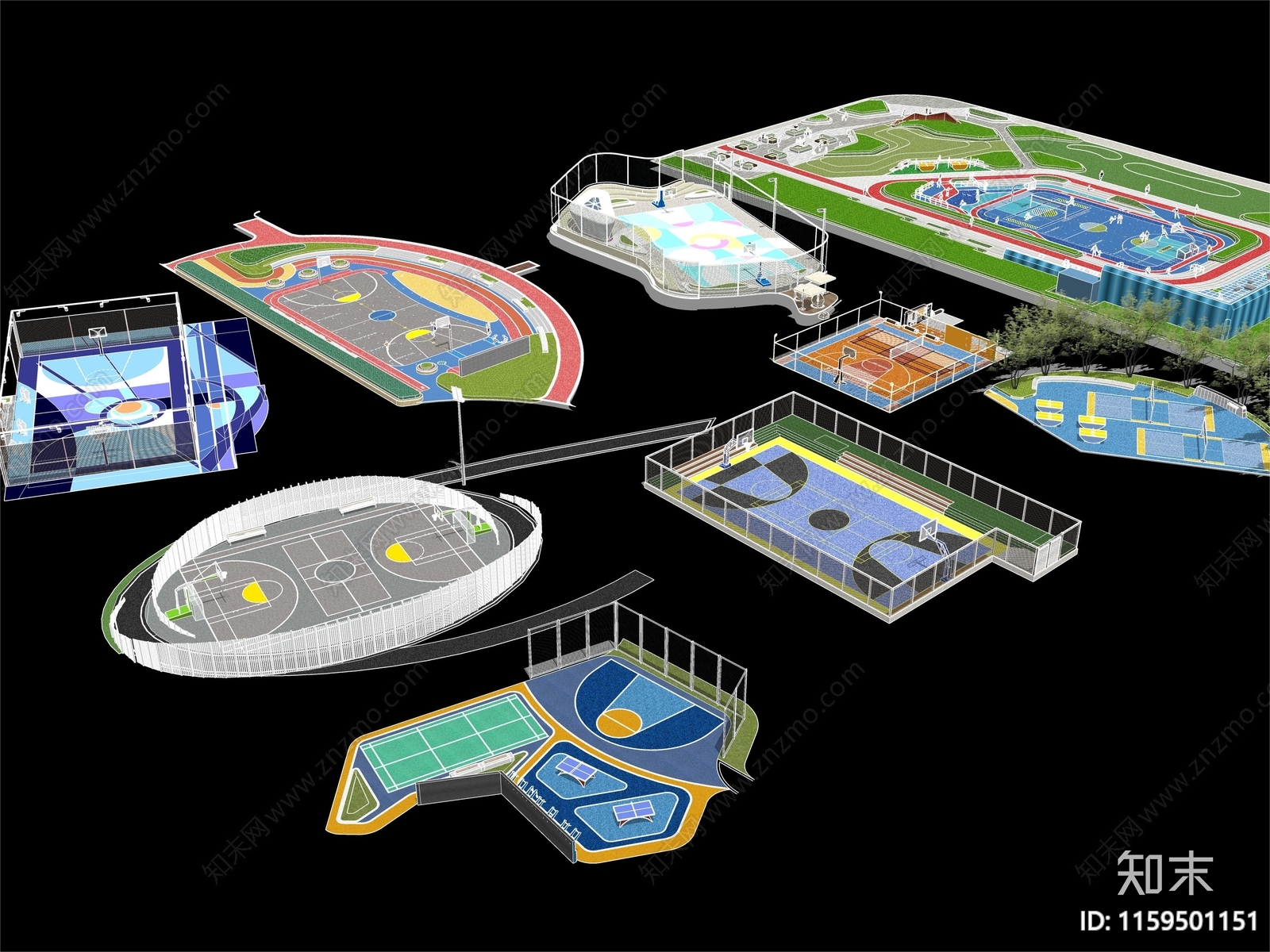 现代体育公园SU模型下载【ID:1159501151】