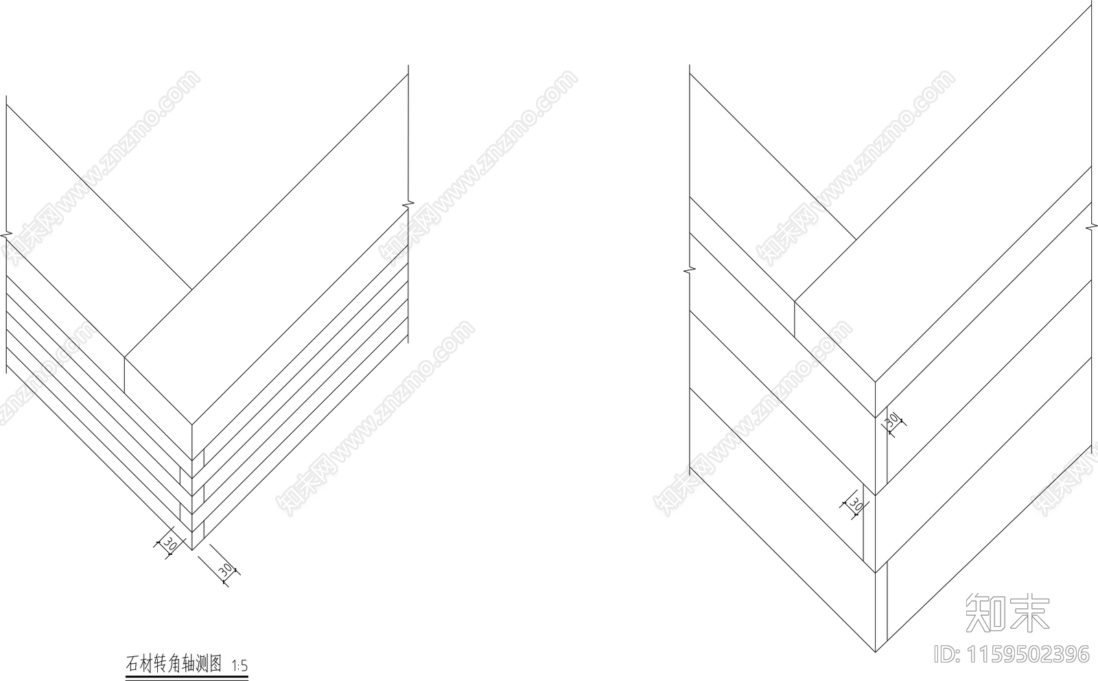 海棠角轴测图做法施工图下载【ID:1159502396】