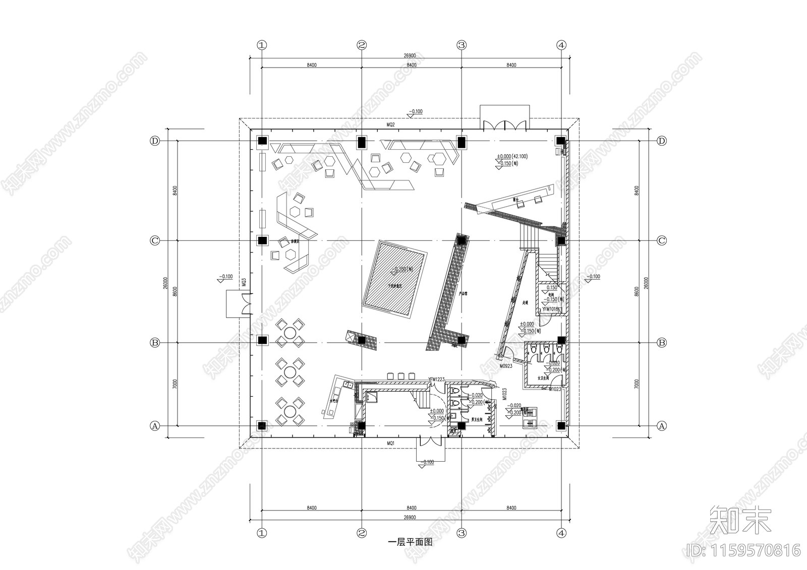 沈阳和光屿湖售楼处室cad施工图下载【ID:1159570816】