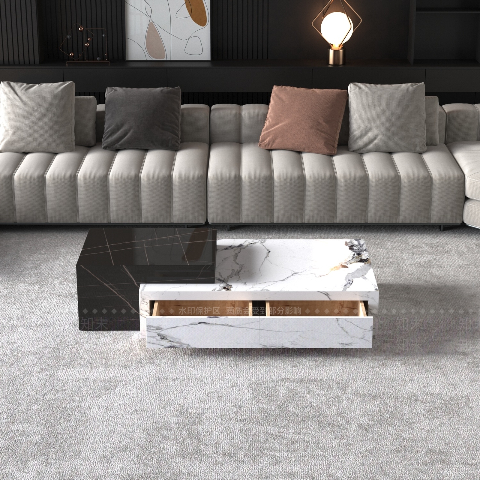 现代客厅茶几3D模型下载【ID:1159503211】