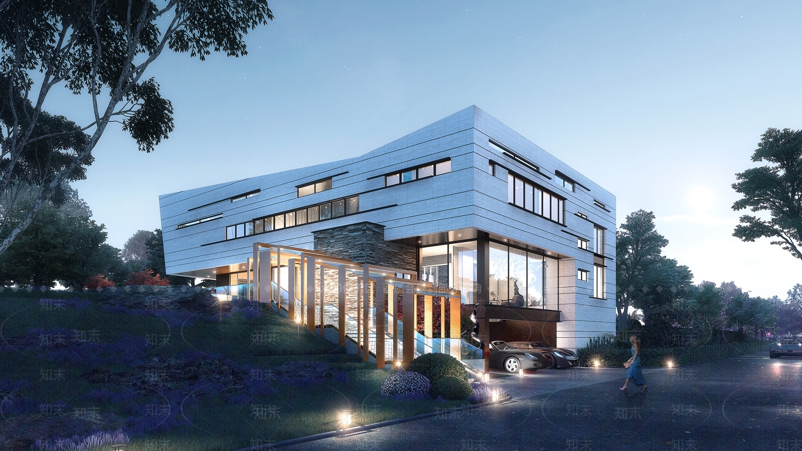 现代山地别墅SU模型下载【ID:1159503410】