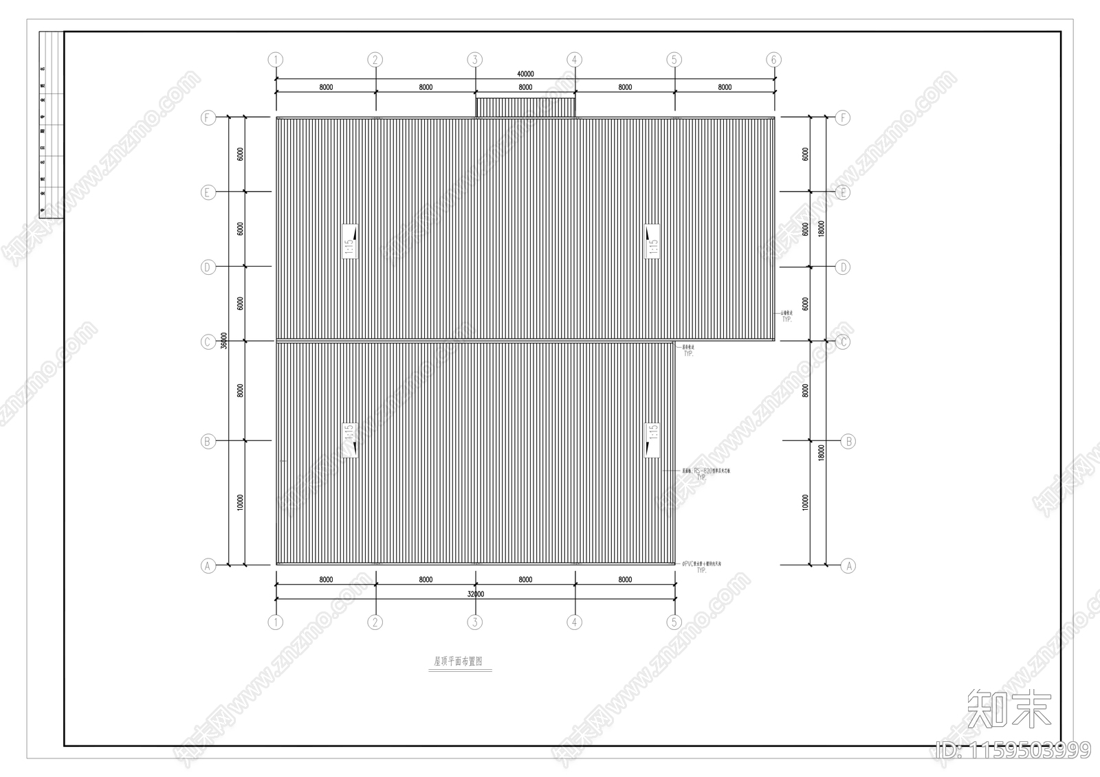 36米跨带吊车钢结构厂施工图下载【ID:1159503999】