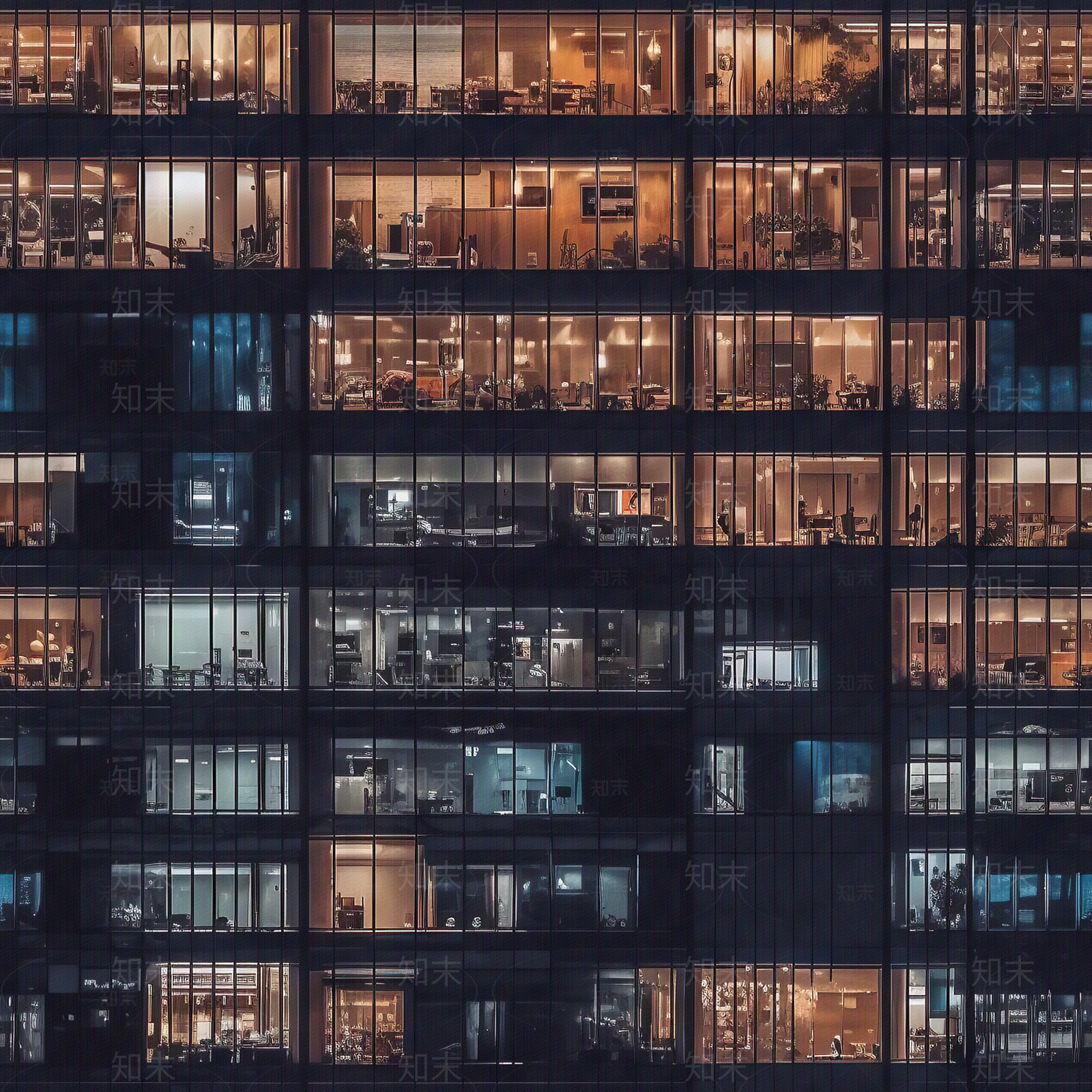 无缝夜晚灯光建筑立面贴图下载【ID:1159506272】