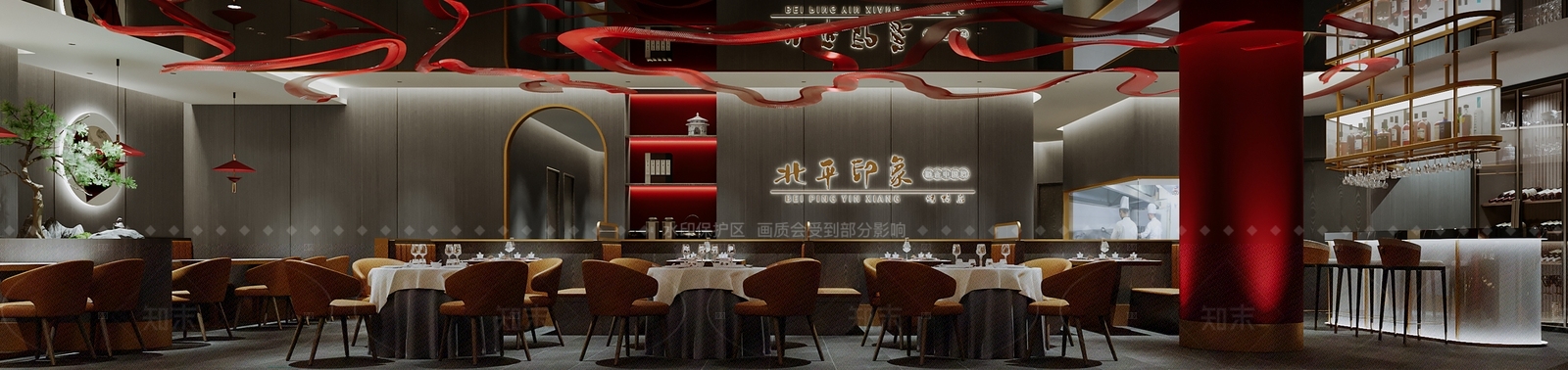 现代中餐厅3D模型下载【ID:1214579426】