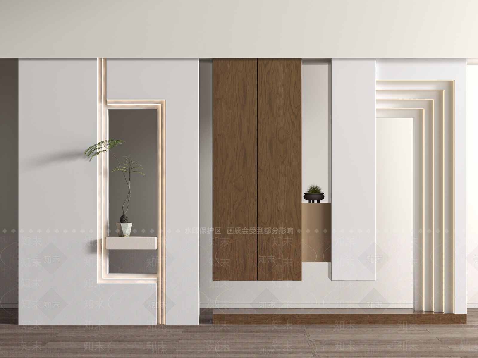 现代玄关隔断3D模型下载【ID:1159510486】