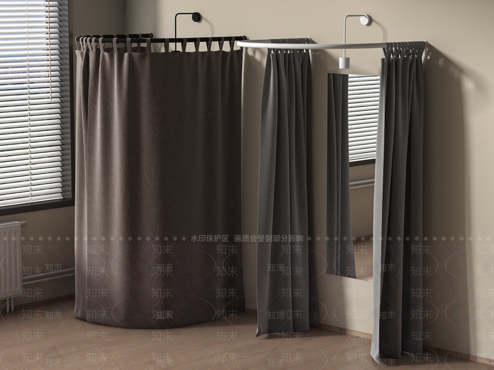 现代试衣间布帘3D模型下载【ID:1159513851】