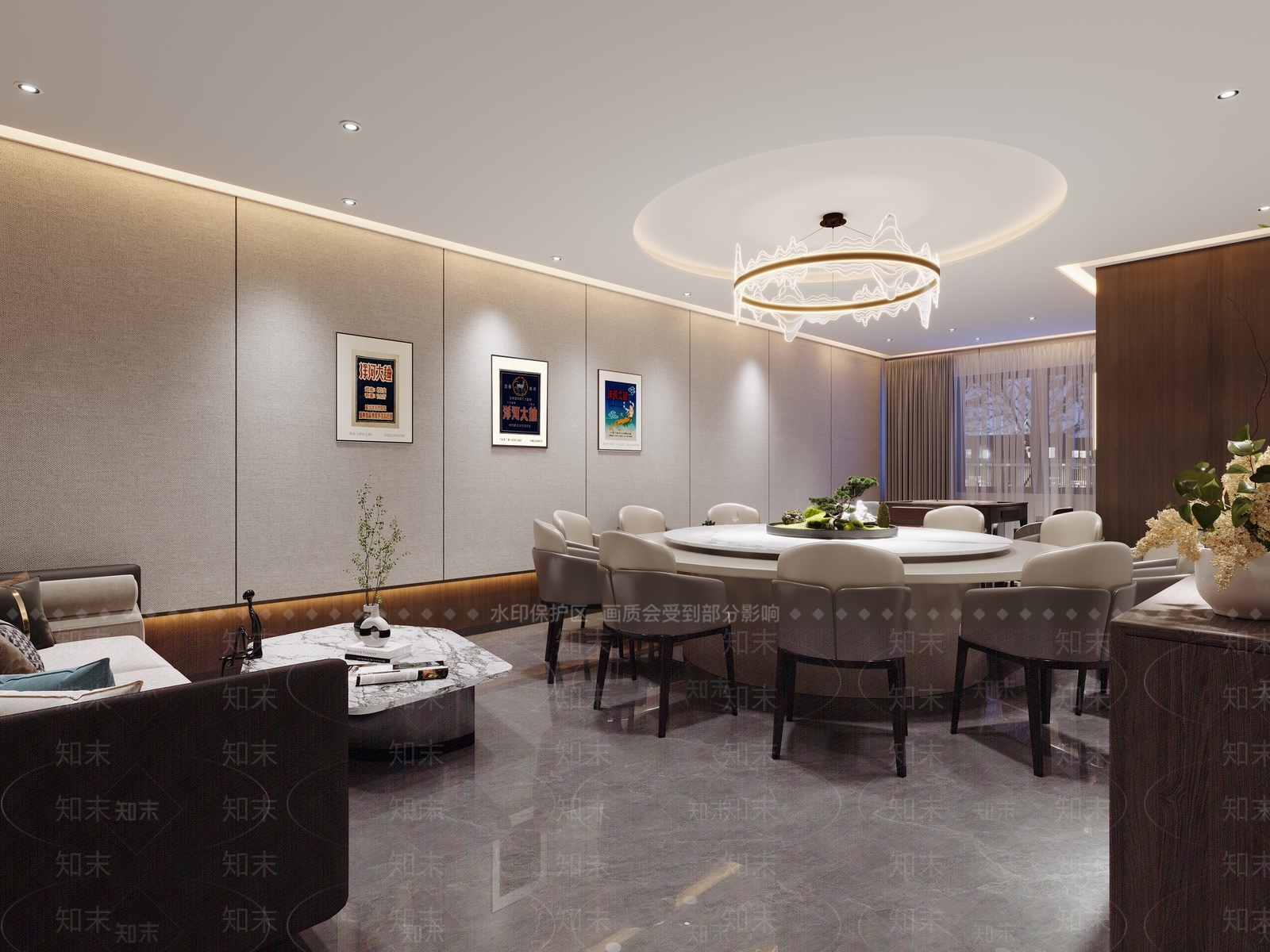 新中式包厢3D模型下载【ID:1159514949】