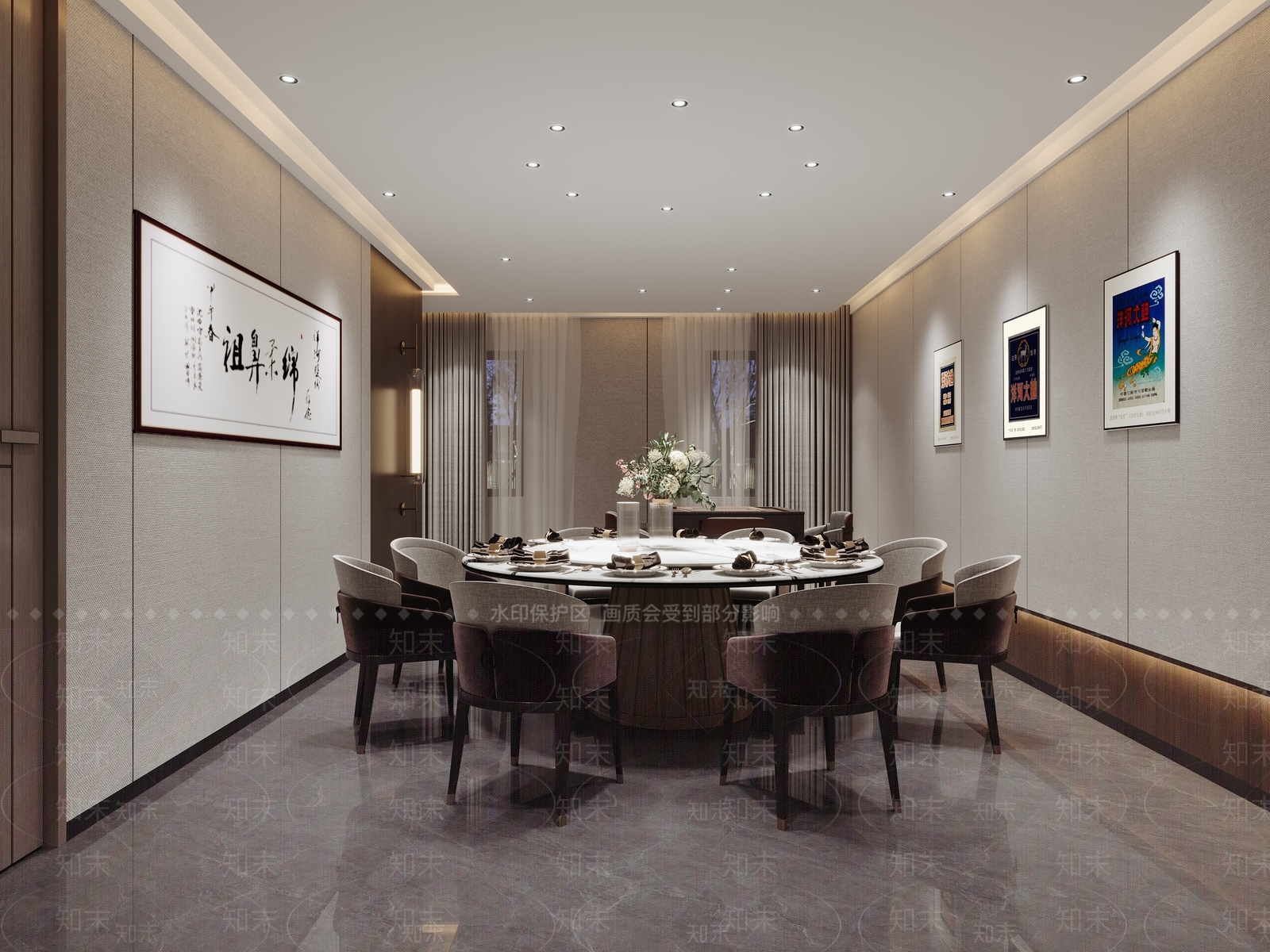 新中式包厢3D模型下载【ID:1159514949】