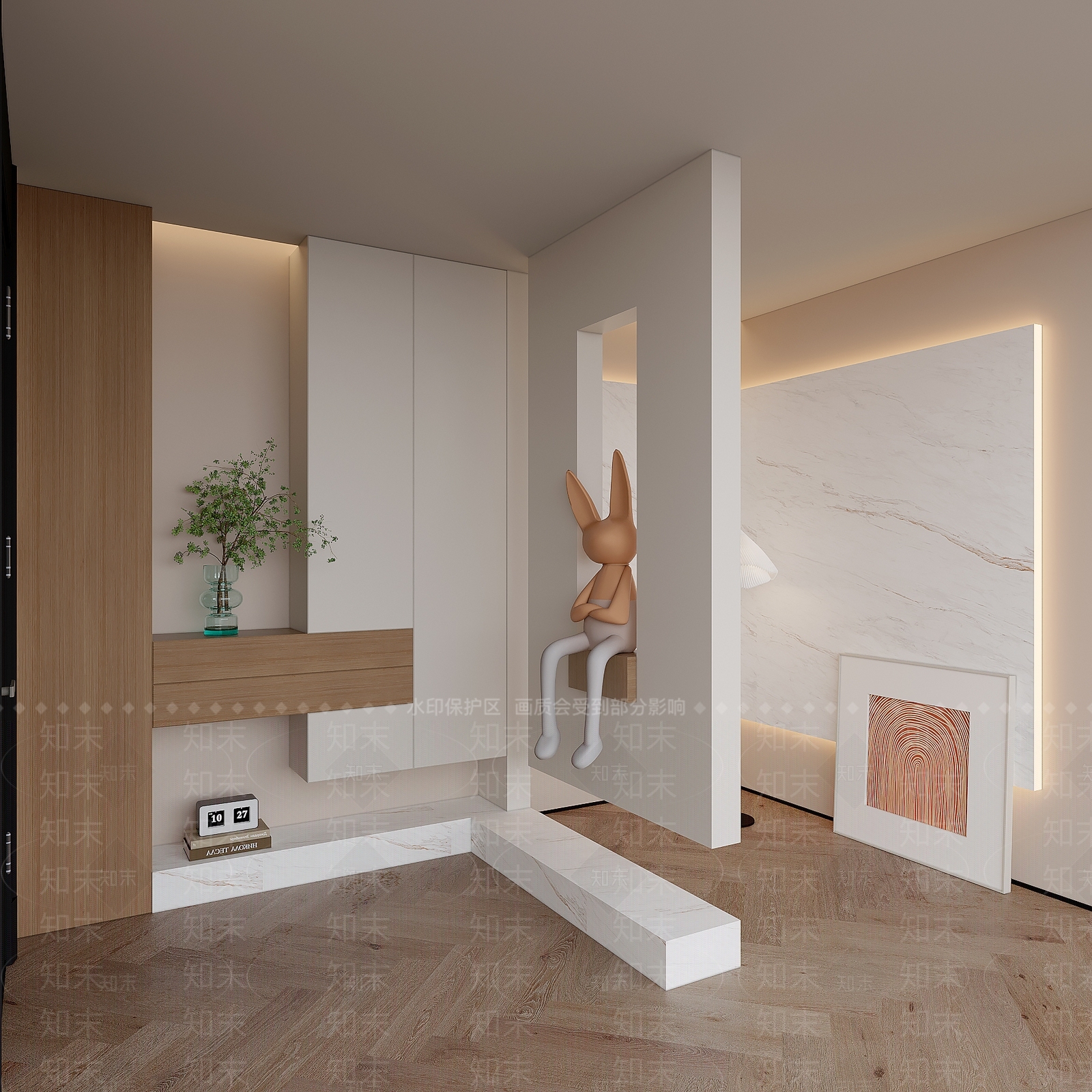 现代玄关鞋柜隔断3D模型下载【ID:1159520242】