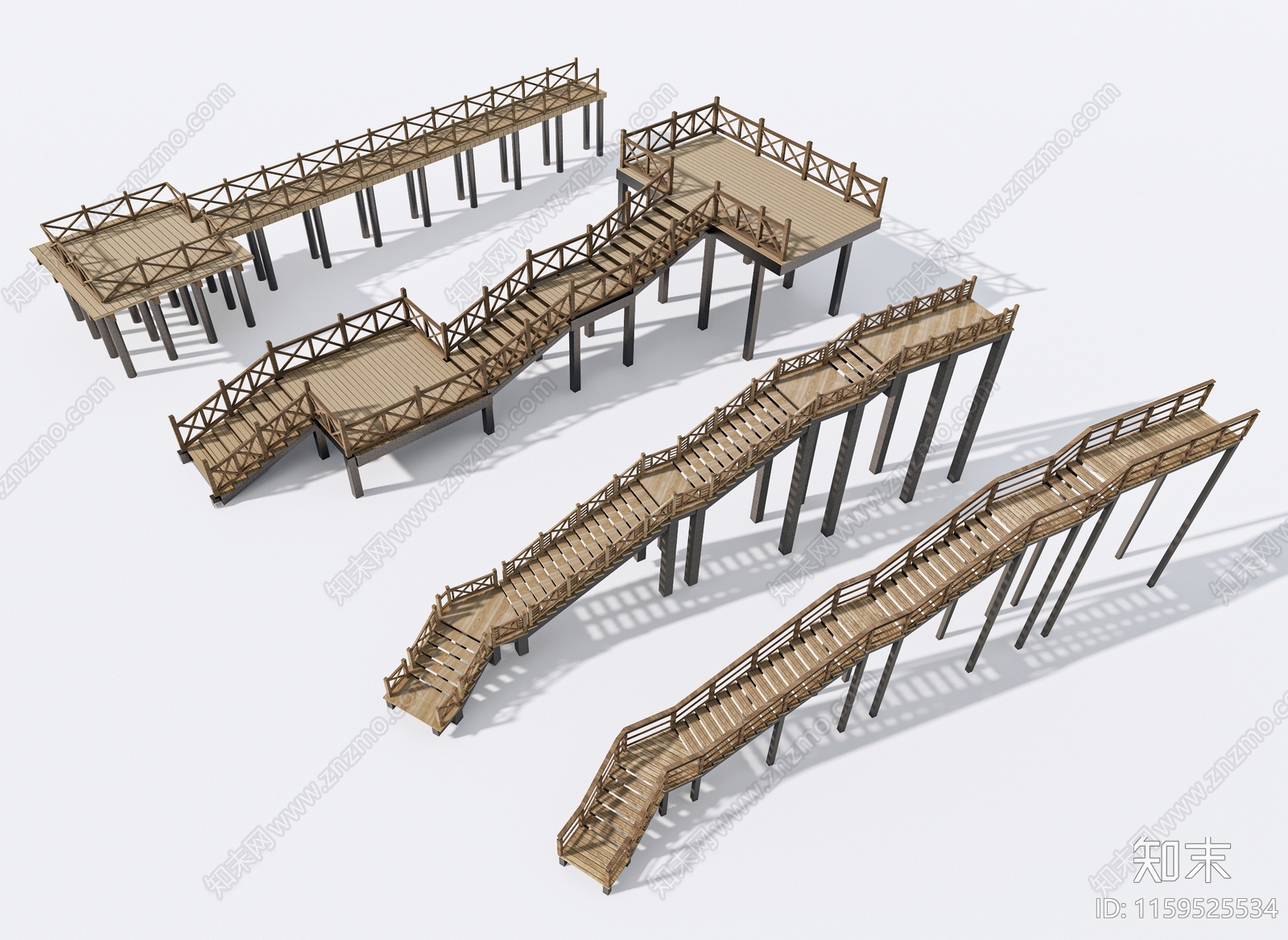 登山栈道3D模型下载【ID:1159525534】