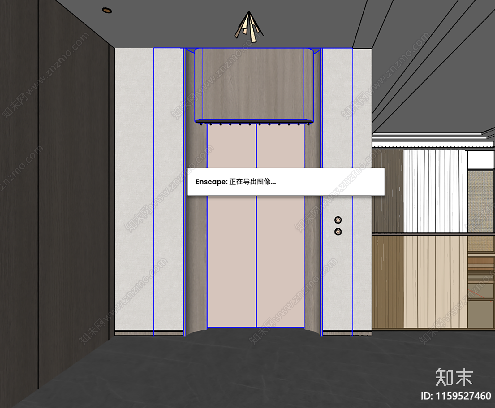 现代电梯厅SU模型下载【ID:1159527460】
