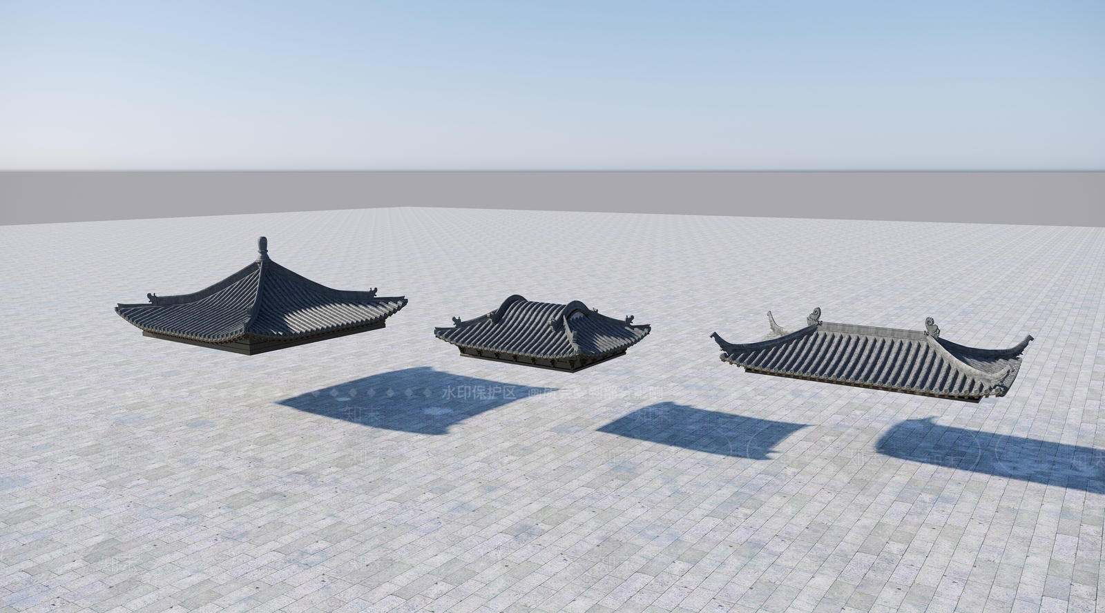 中式古建屋顶3D模型下载【ID:1159527700】