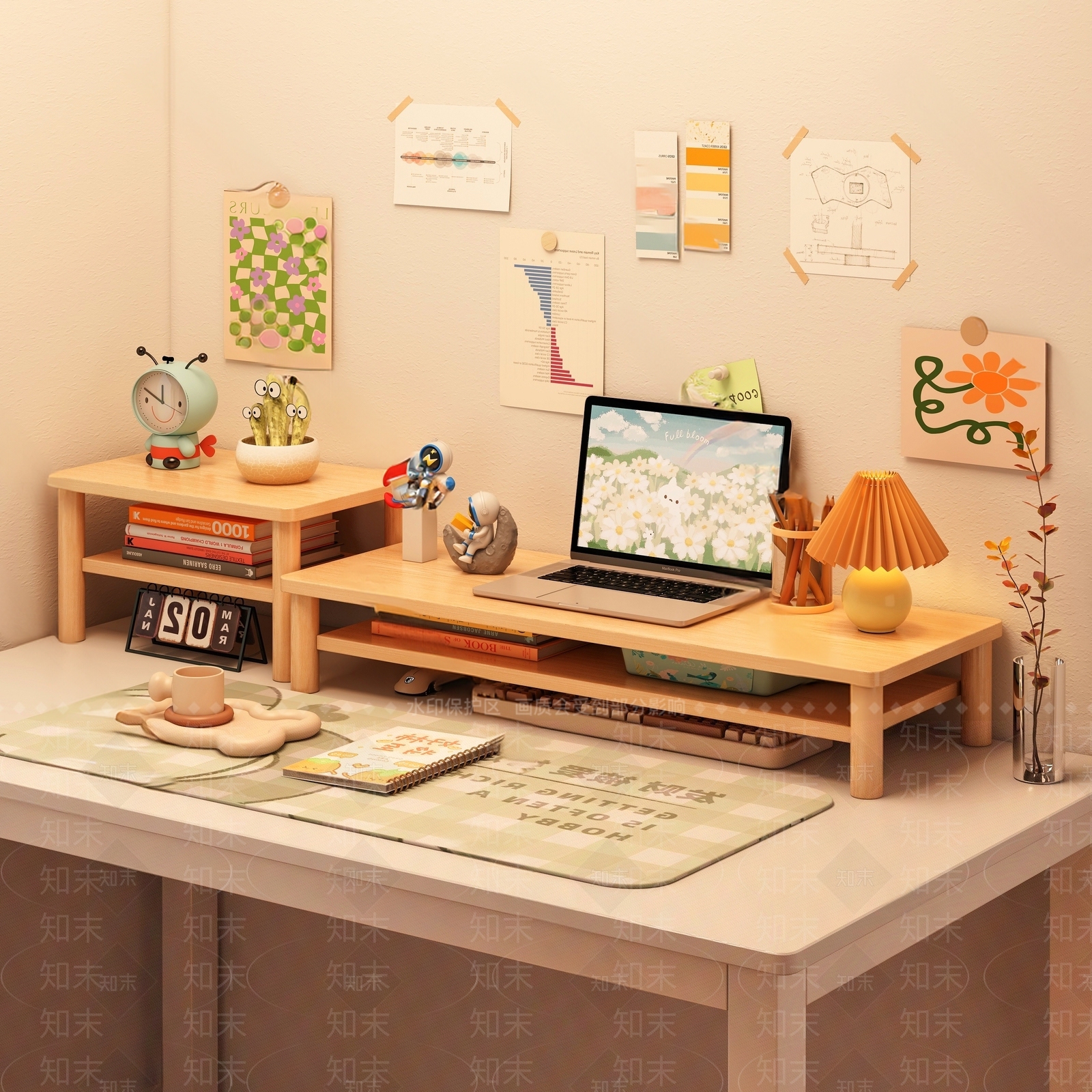 现代电脑桌置物架SU模型下载【ID:1159527795】