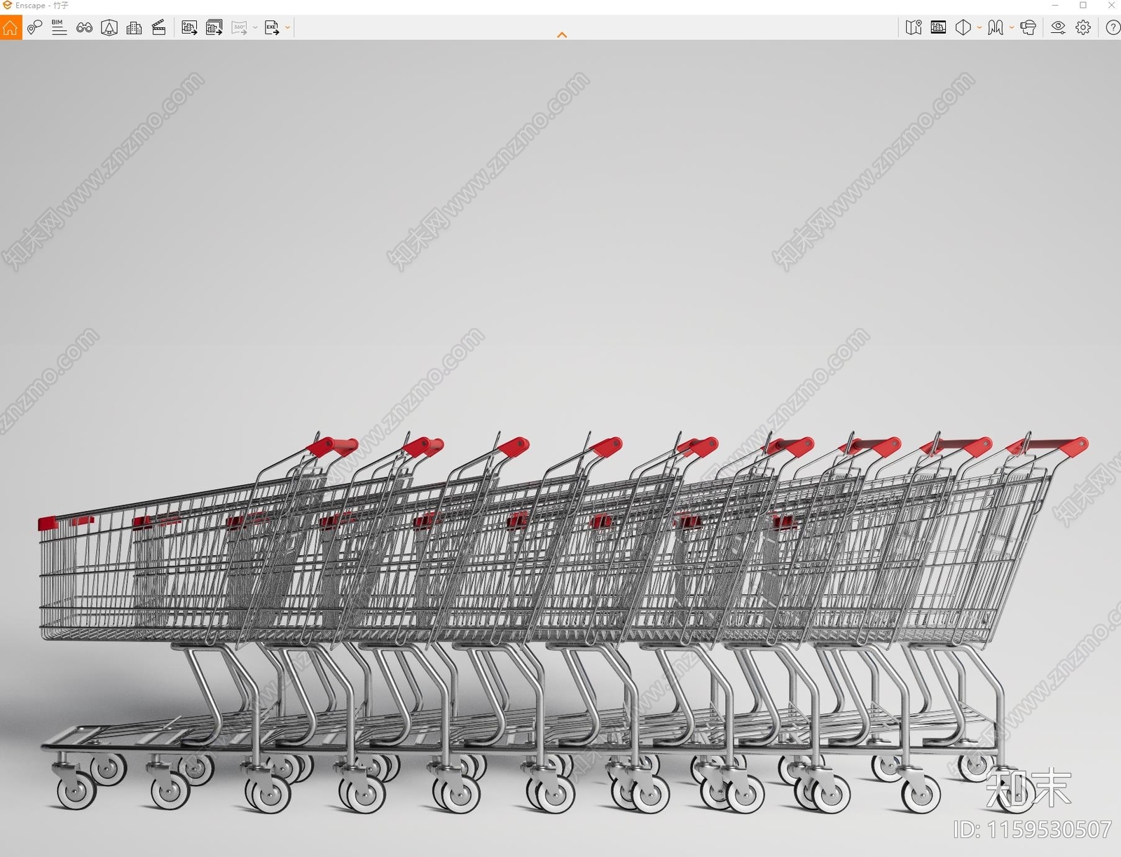 现代超市购物推车SU模型下载【ID:1159530507】