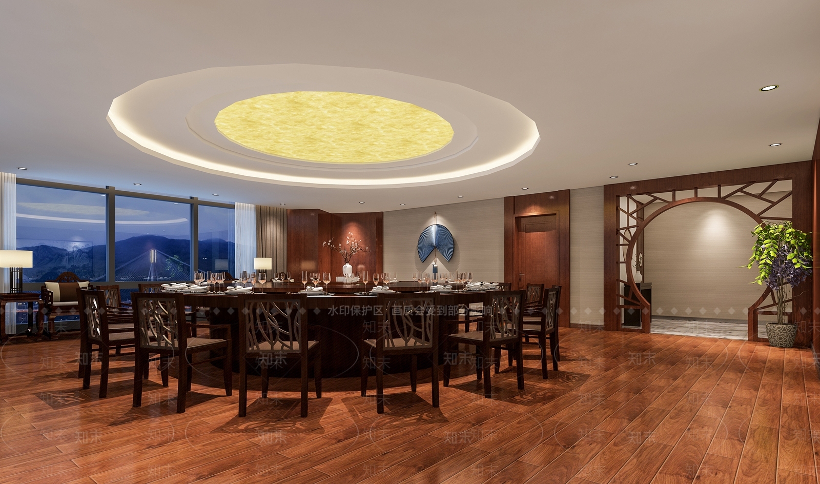 中式餐厅包间3D模型下载【ID:1159540799】