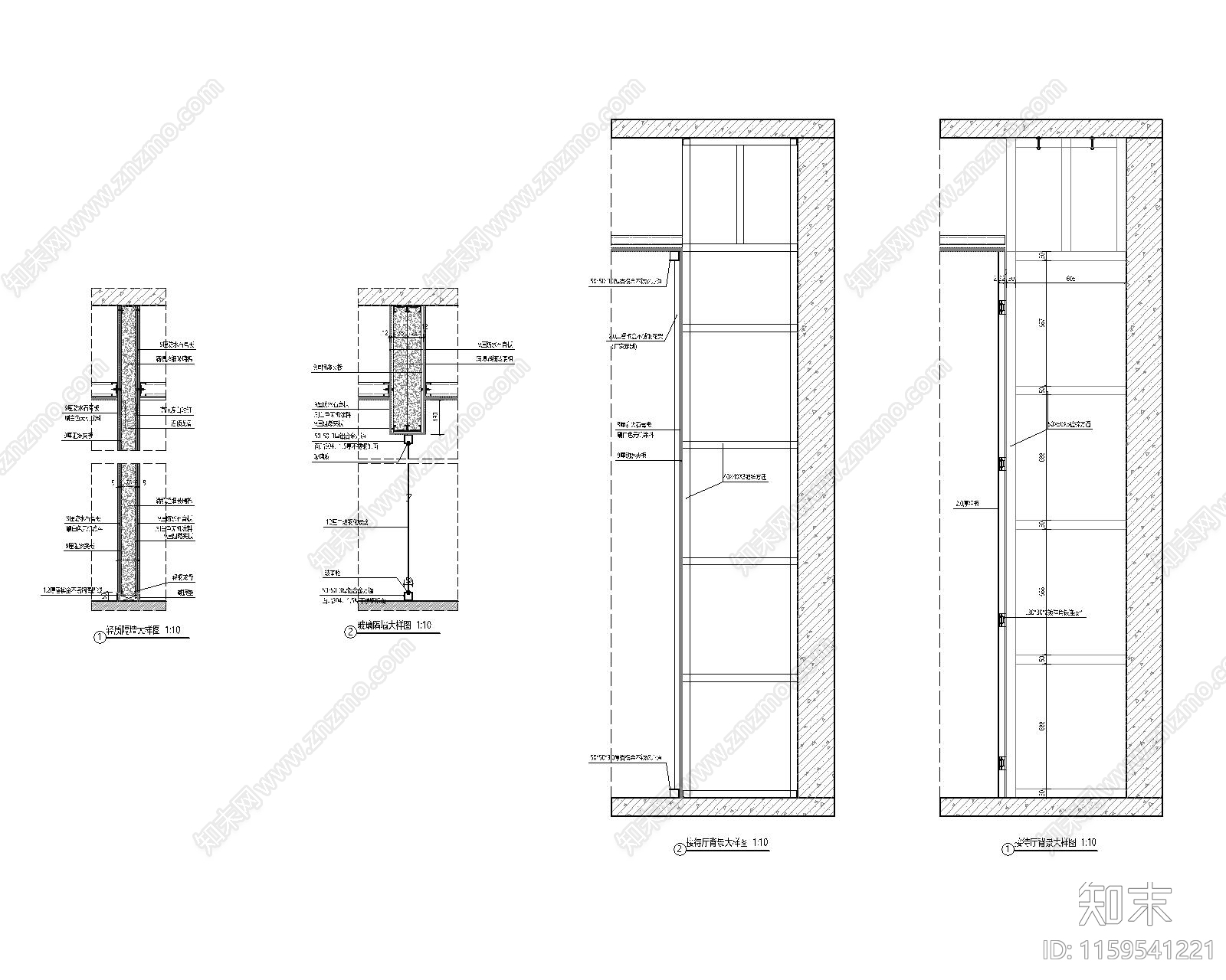 玻璃隔墙大样施工图下载【ID:1159541221】