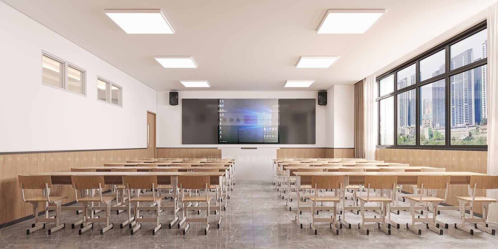 现代教室3D模型下载【ID:1159543339】