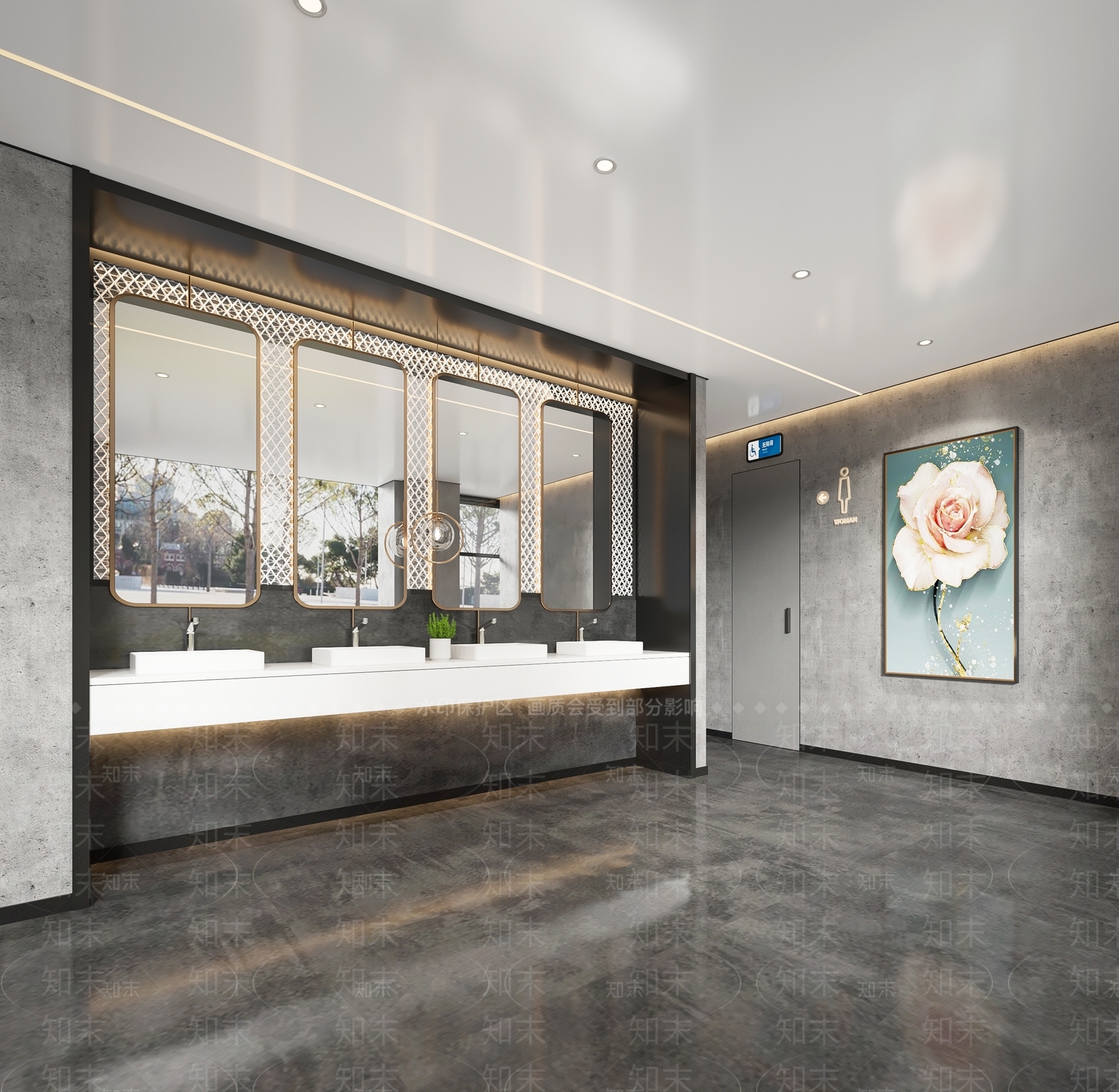 现代公共卫生间3D模型下载【ID:1159548685】