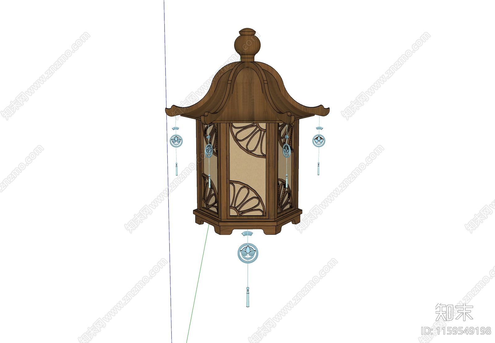 中式古风吊灯SU模型下载【ID:1159549198】