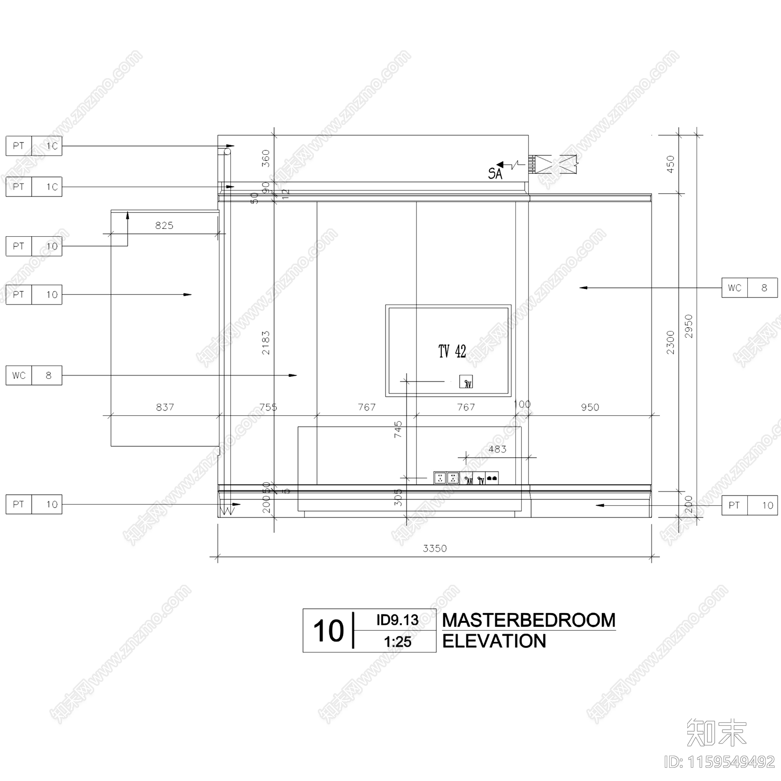 现代简约大冲住宅发展二期两室一厅两卫室内家装cad施工图下载【ID:1159549492】