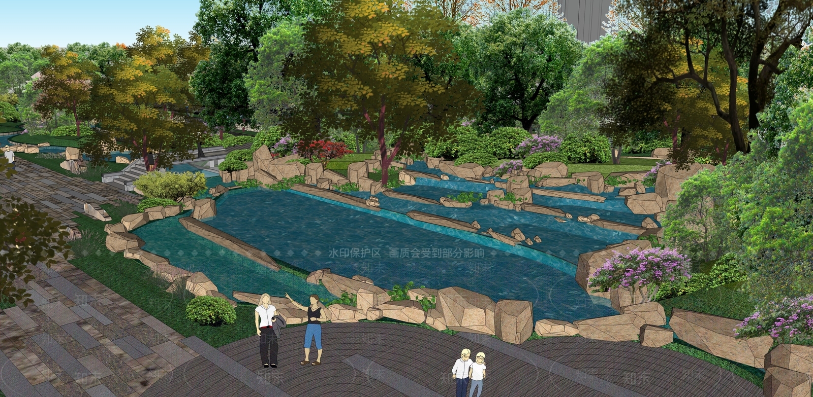 现代公园景观SU模型下载【ID:1159549458】