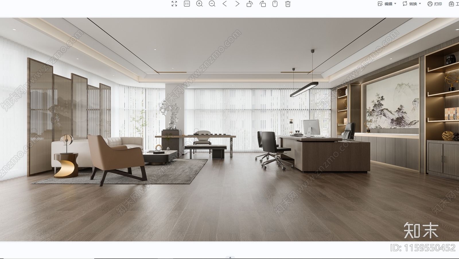 整体公司办公室效果cad施工图下载【ID:1159550452】