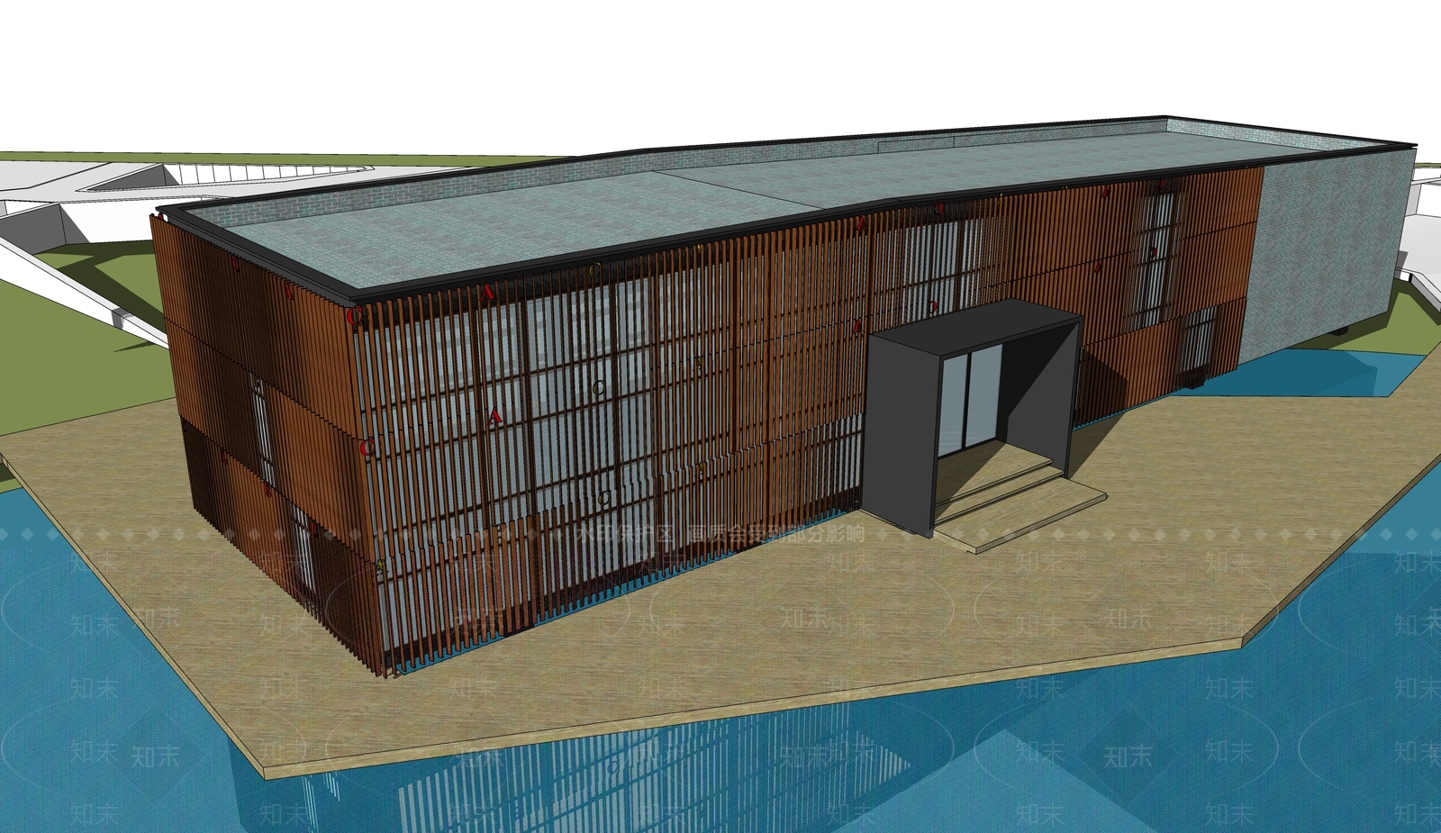 现代展览馆建筑SU模型下载【ID:1159556128】