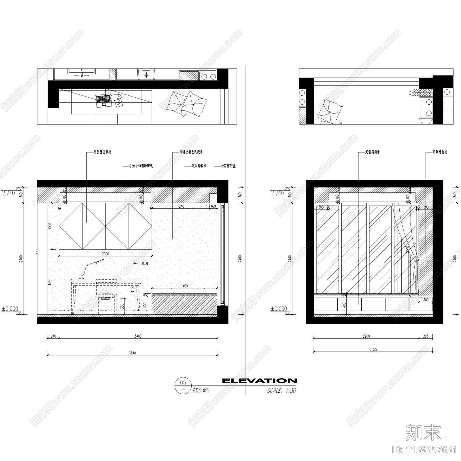 现代简约海德公园7cad施工图下载【ID:1159557651】
