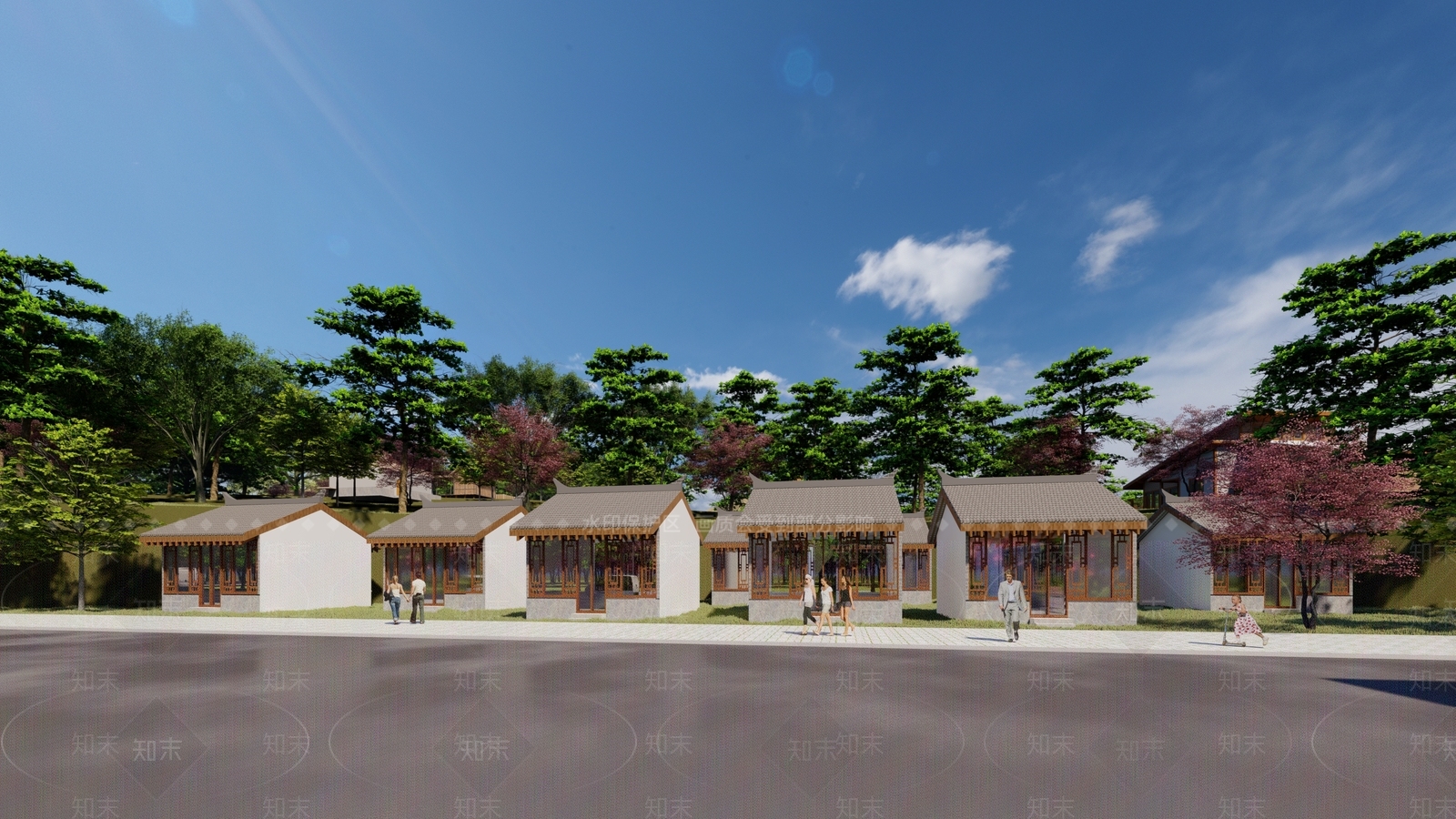 现代景观公园SU模型下载【ID:1159558510】