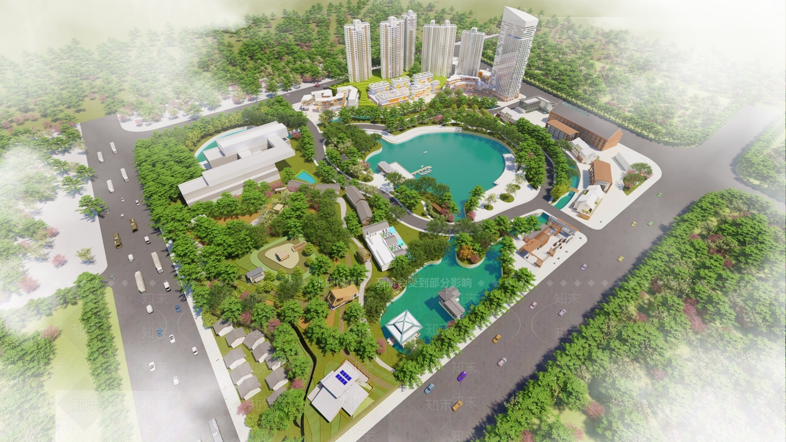 现代景观公园SU模型下载【ID:1159558510】