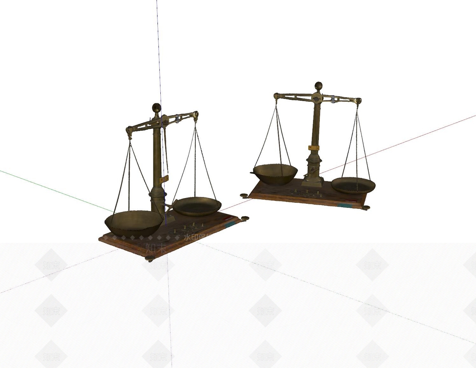 现代老旧天平SU模型下载【ID:1159559224】