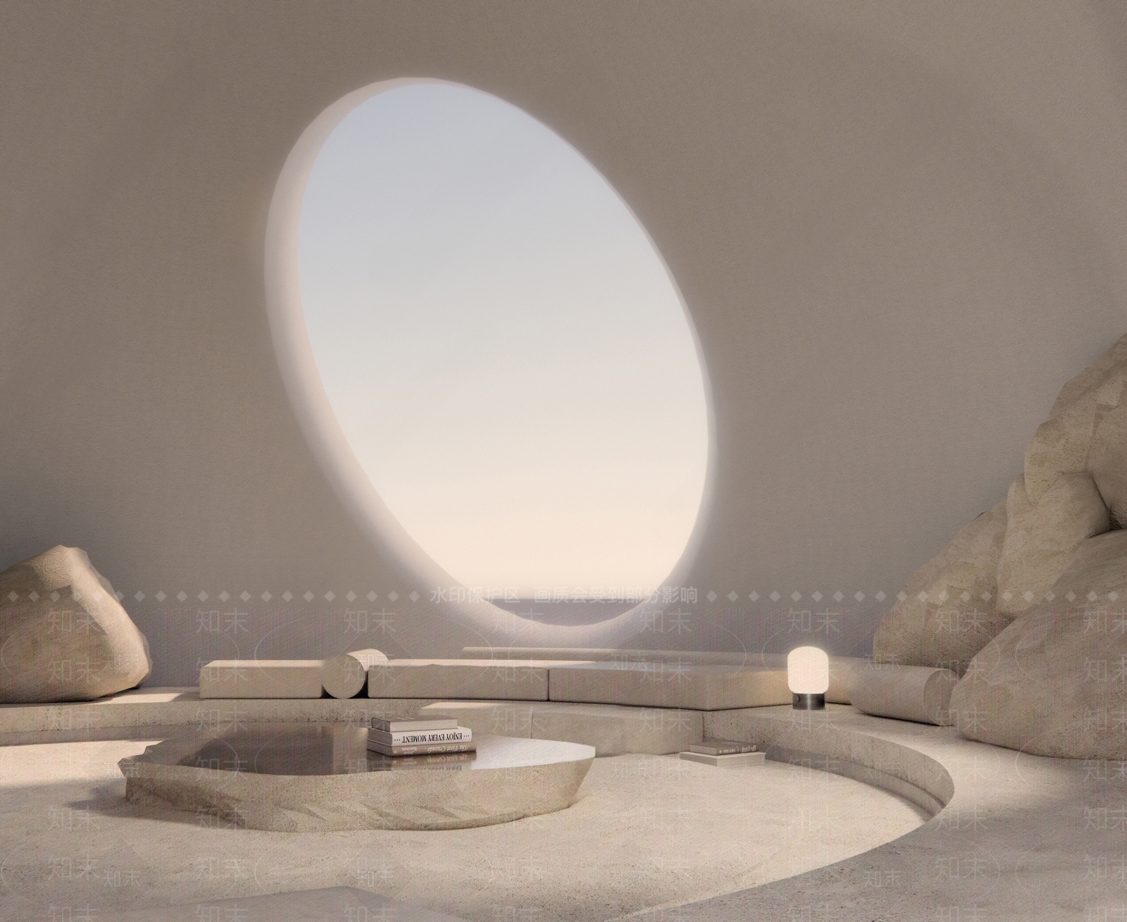 侘寂风洞穴休息空间3D模型下载【ID:1159563080】