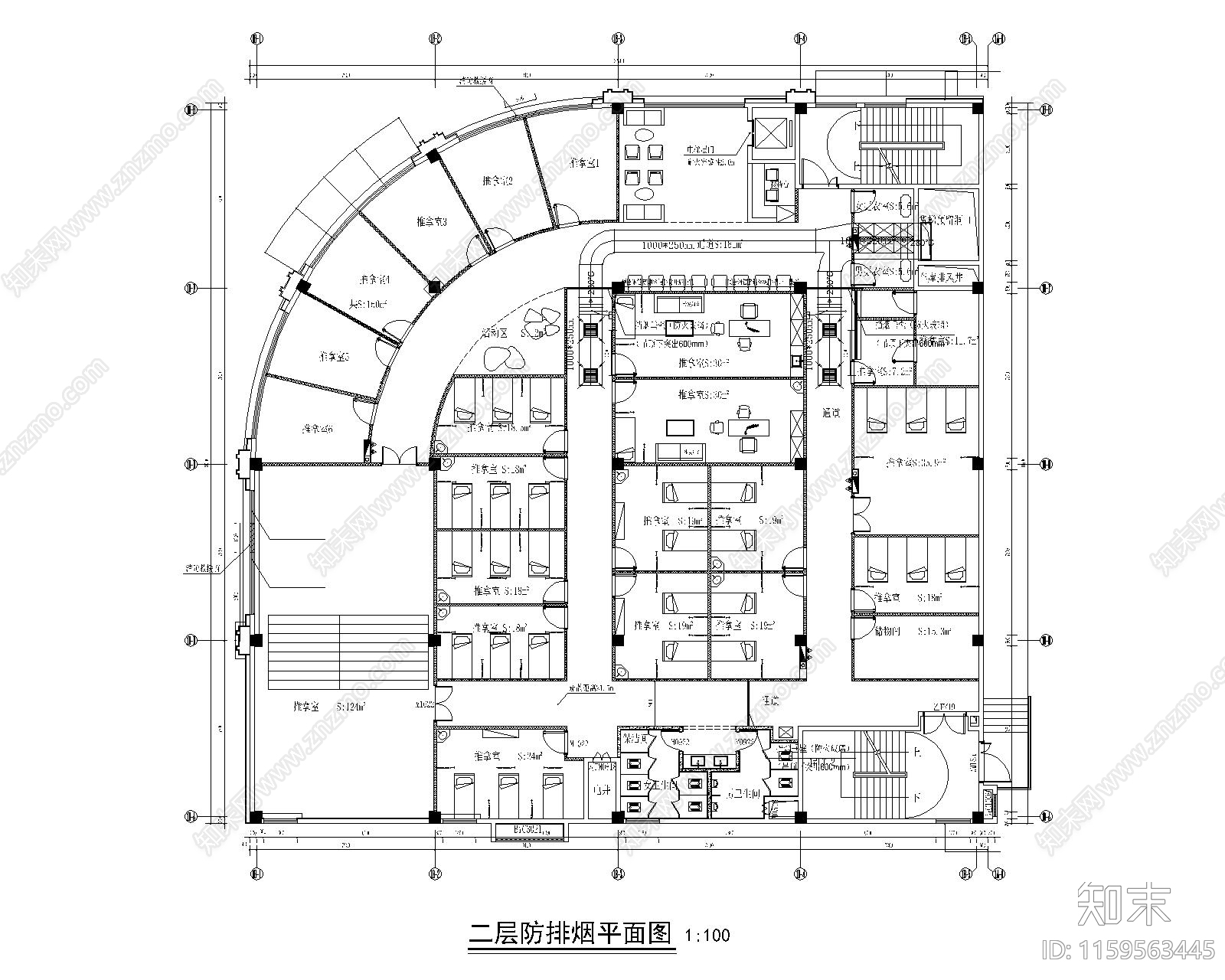 三层中医馆消防建筑给排水cad施工图下载【ID:1159563445】