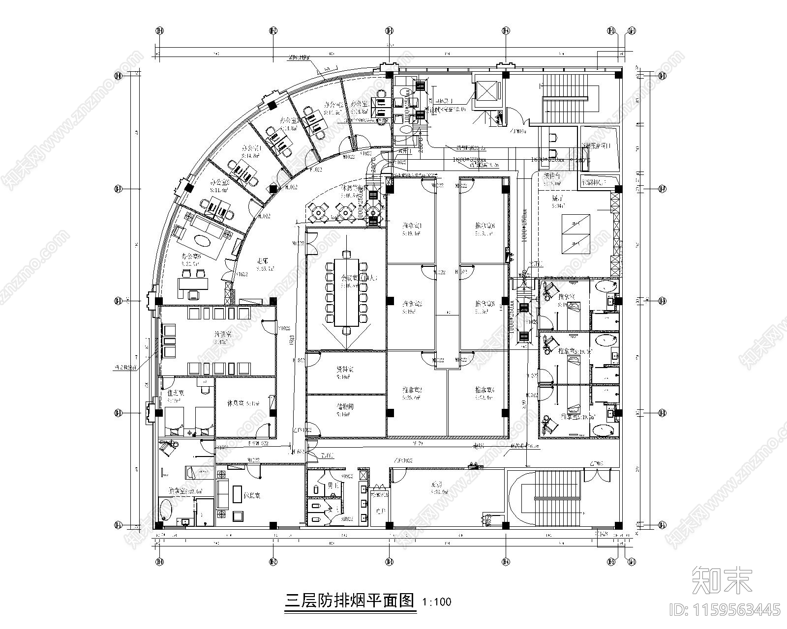 三层中医馆消防建筑给排水cad施工图下载【ID:1159563445】