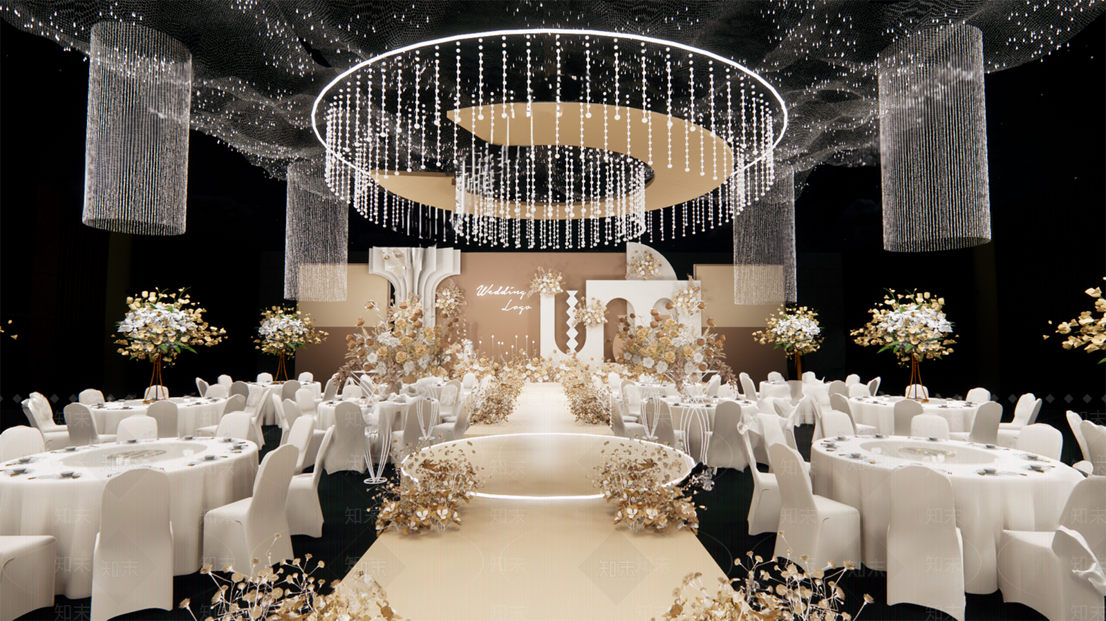 现代婚礼美陈3D模型下载【ID:1159563930】