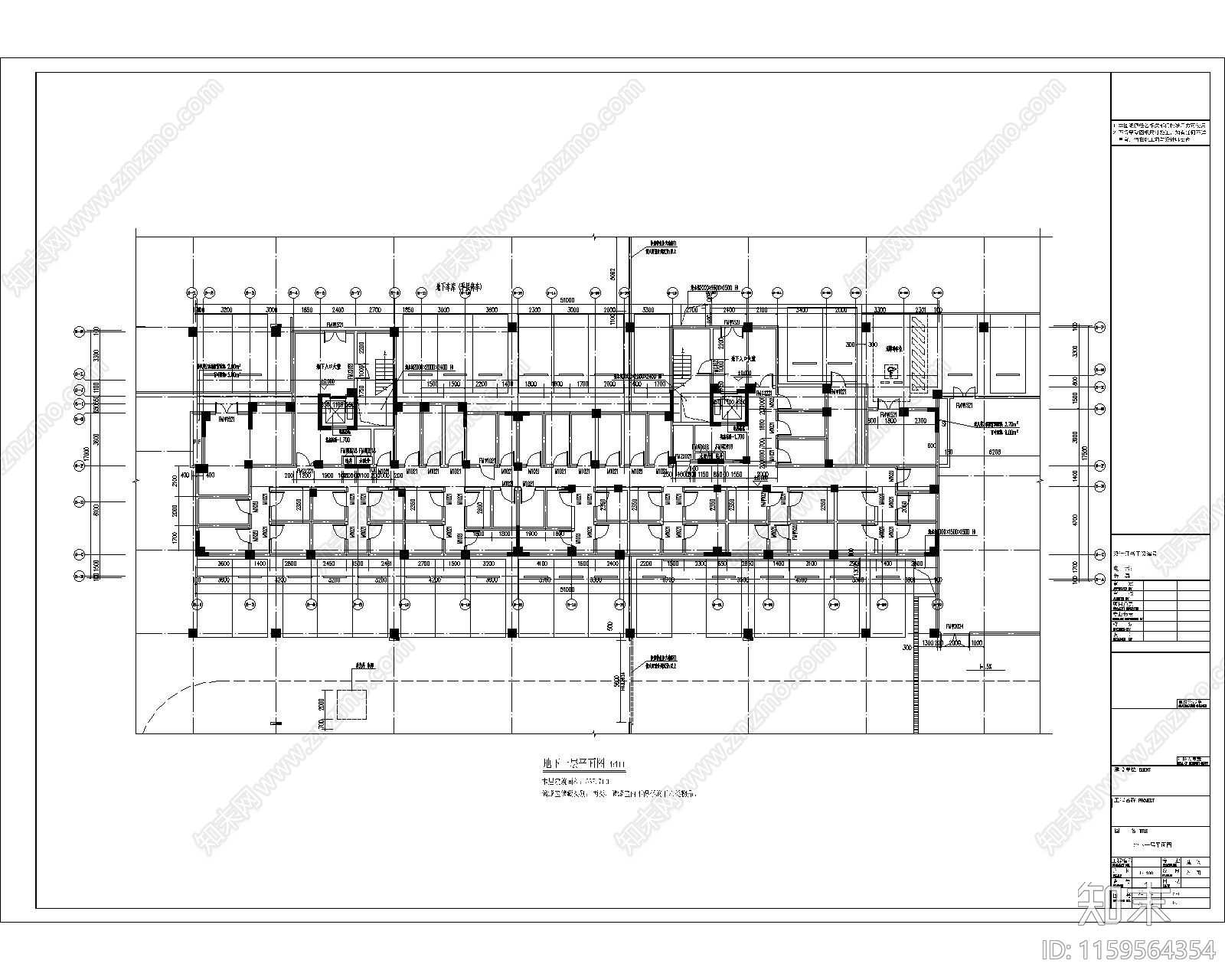 高端小区两梯四户多层建筑设计cad施工图下载【ID:1159564354】