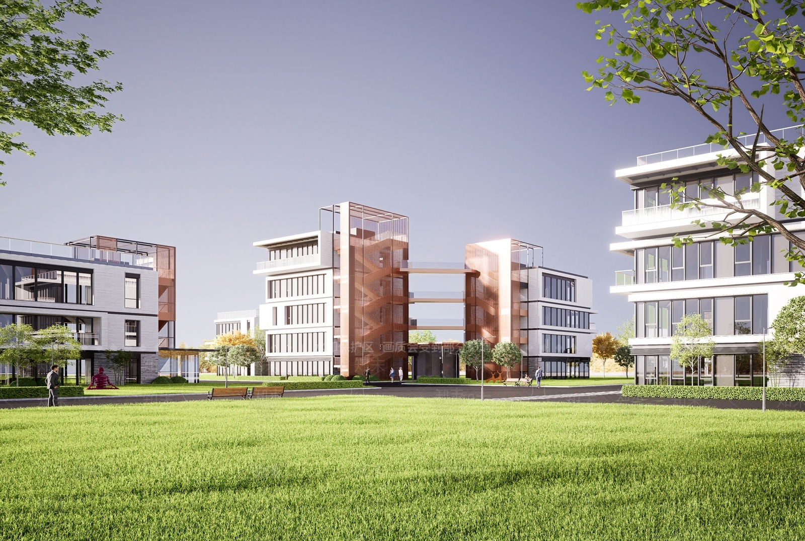 现代科技风产业园SU模型下载【ID:1159564621】