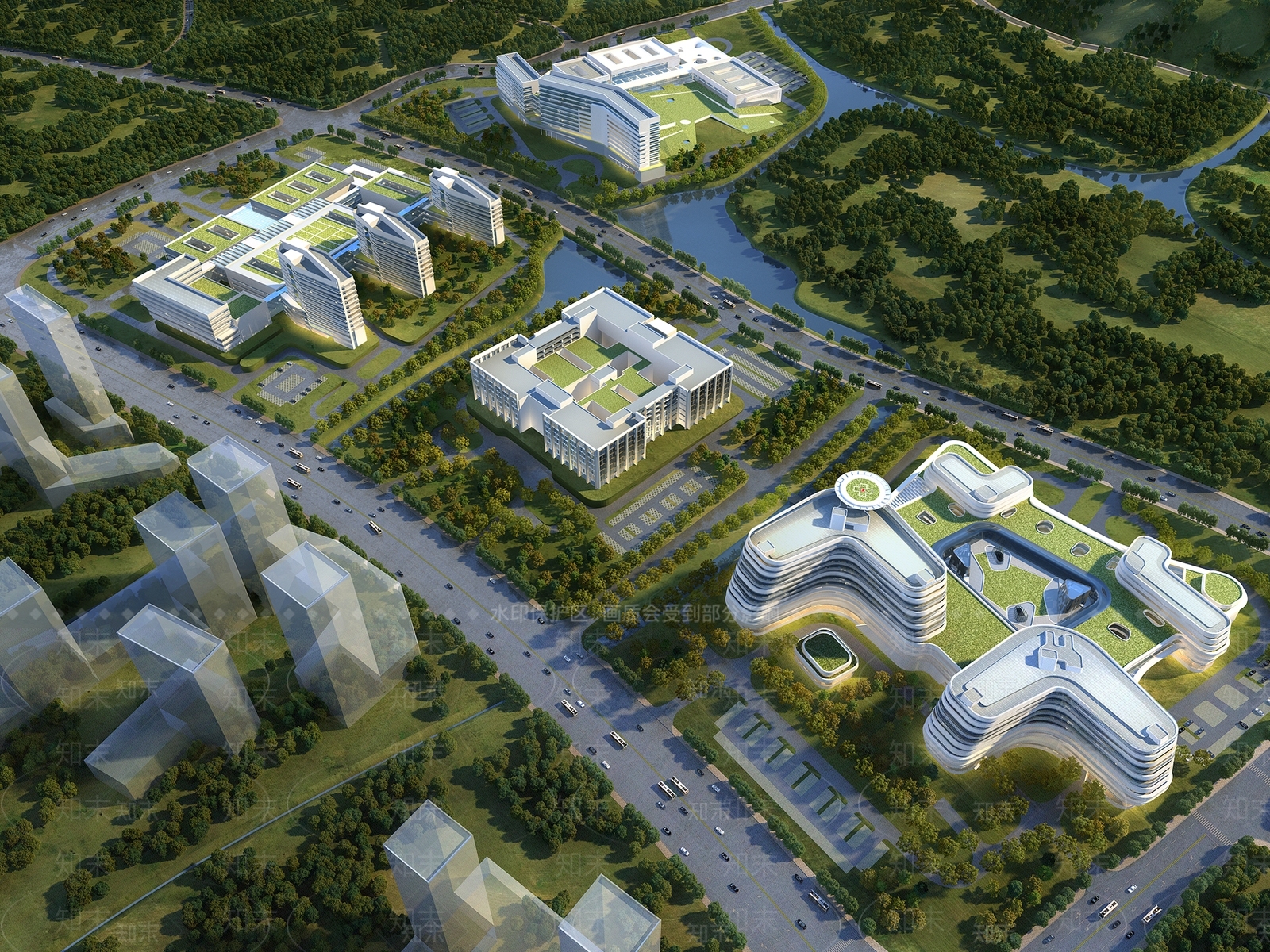 现代医院3D模型下载【ID:1159569662】