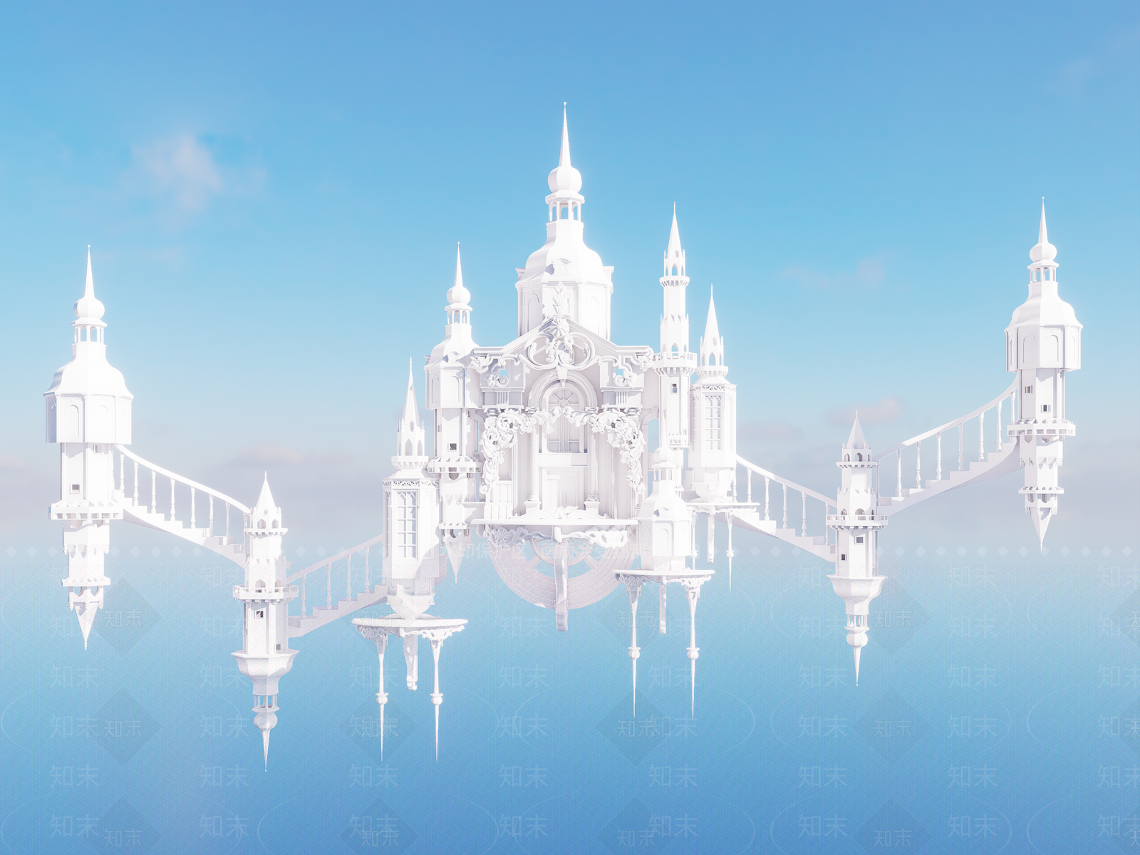 欧式城堡SU模型下载【ID:1159570683】