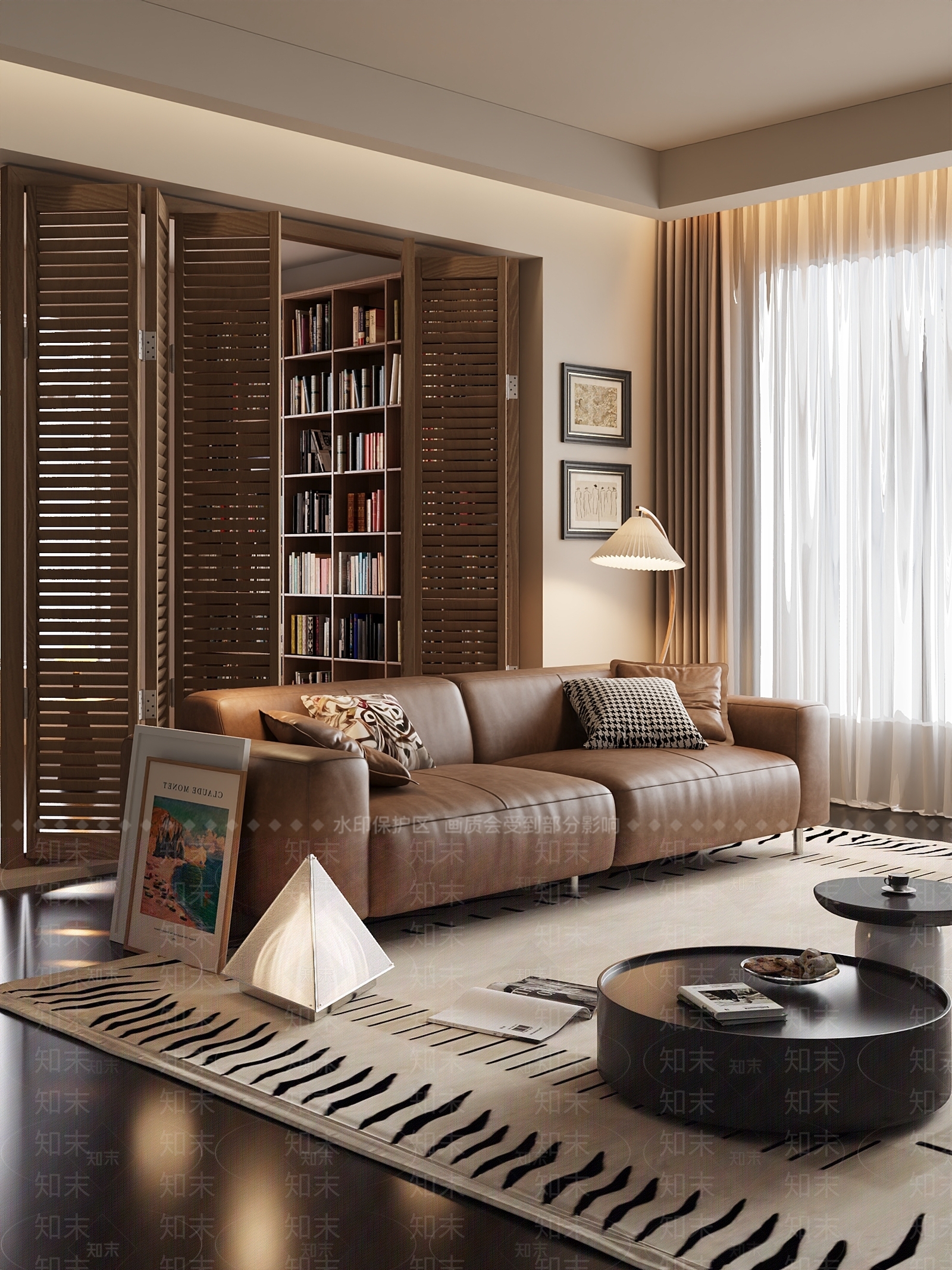 现代奶油风双人茶几组合客厅3D模型下载【ID:1159571984】