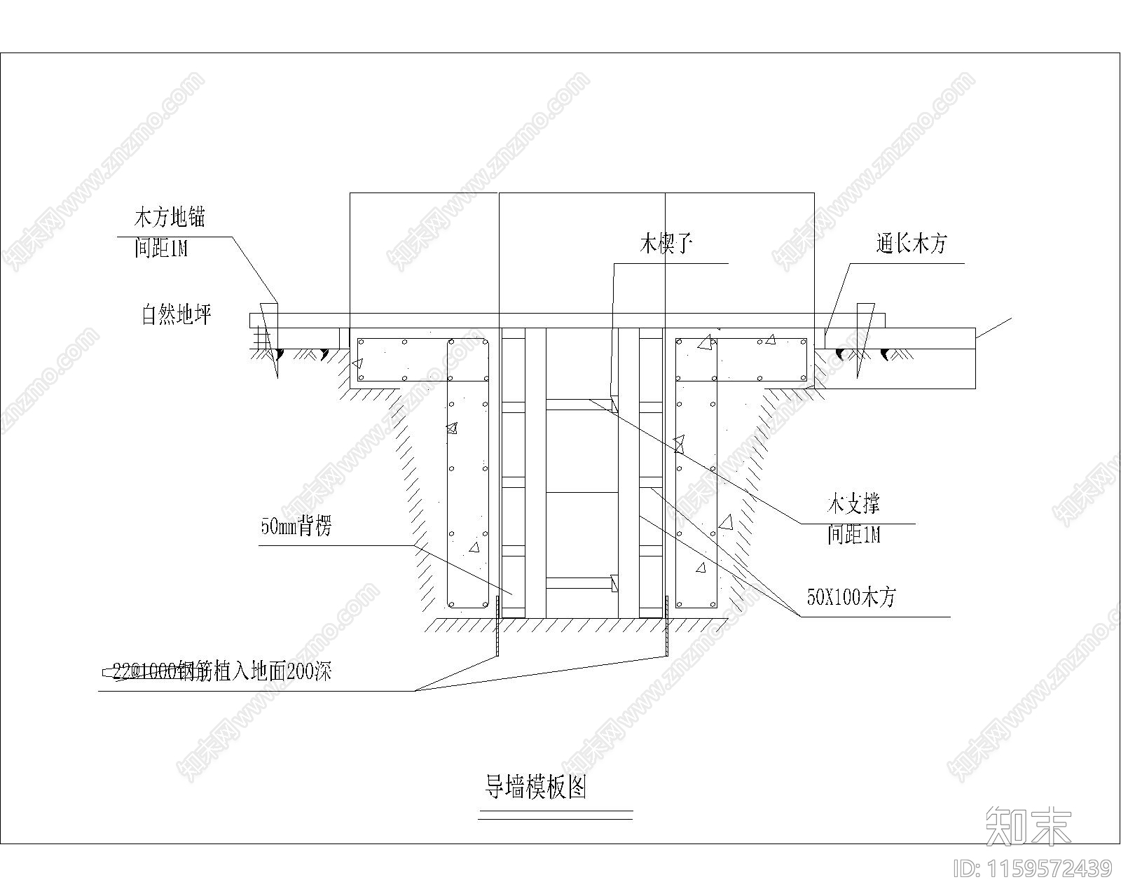 导墙模板图施工图下载【ID:1159572439】