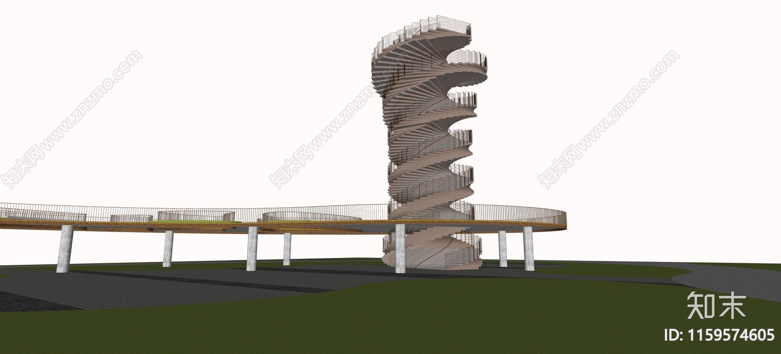 现代瞭望塔SU模型下载【ID:1159574605】
