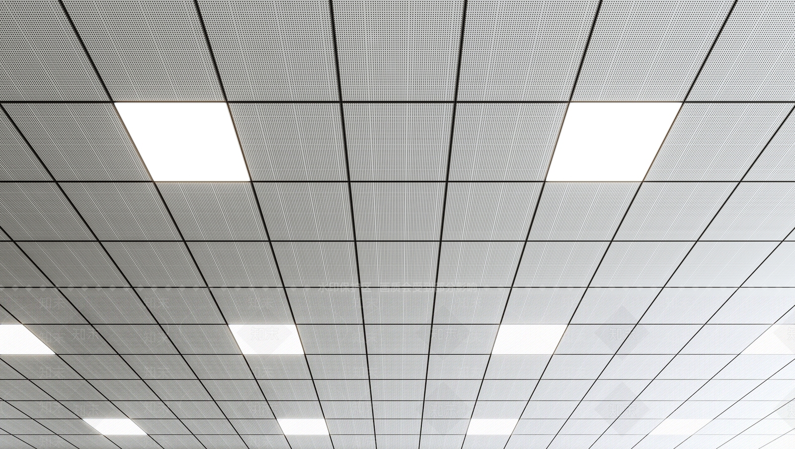 现代穿孔铝板天花SU模型下载【ID:1159574813】