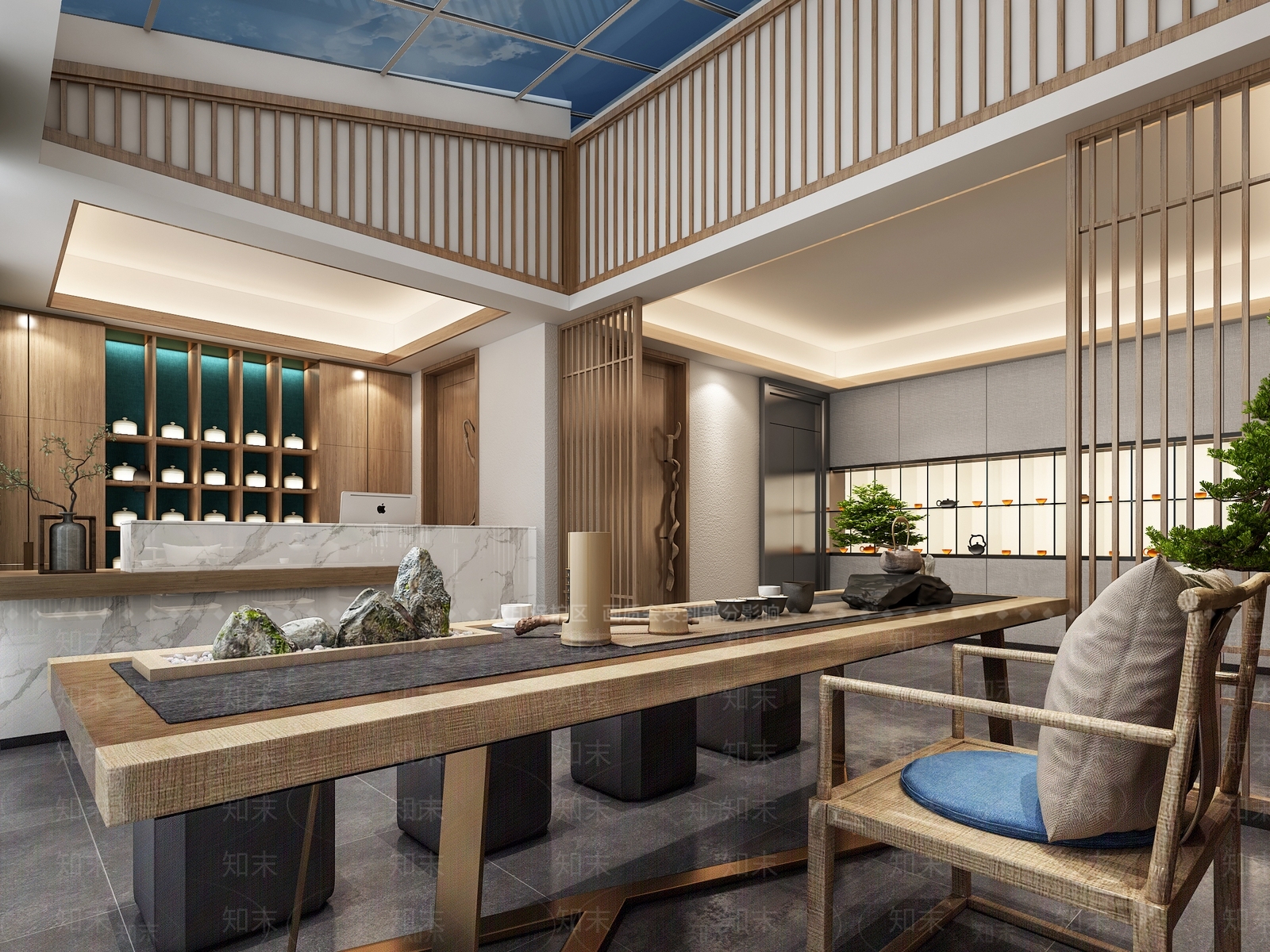 新中式茶楼3D模型下载【ID:1159575987】
