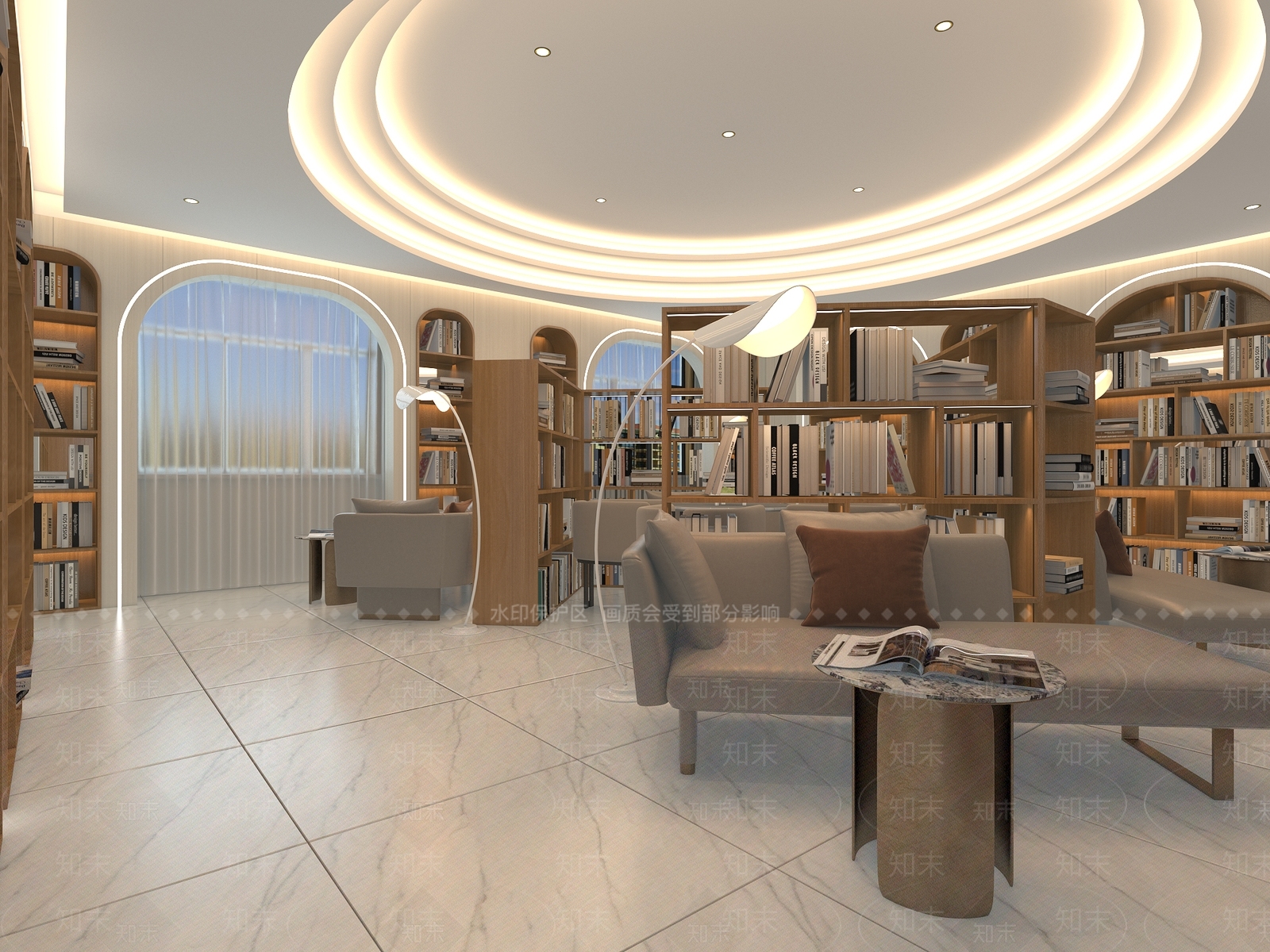 现代阅览室3D模型下载【ID:1159586125】