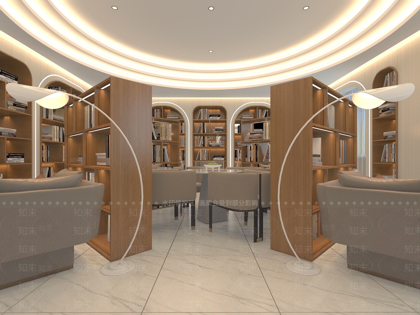 现代阅览室3D模型下载【ID:1159586125】