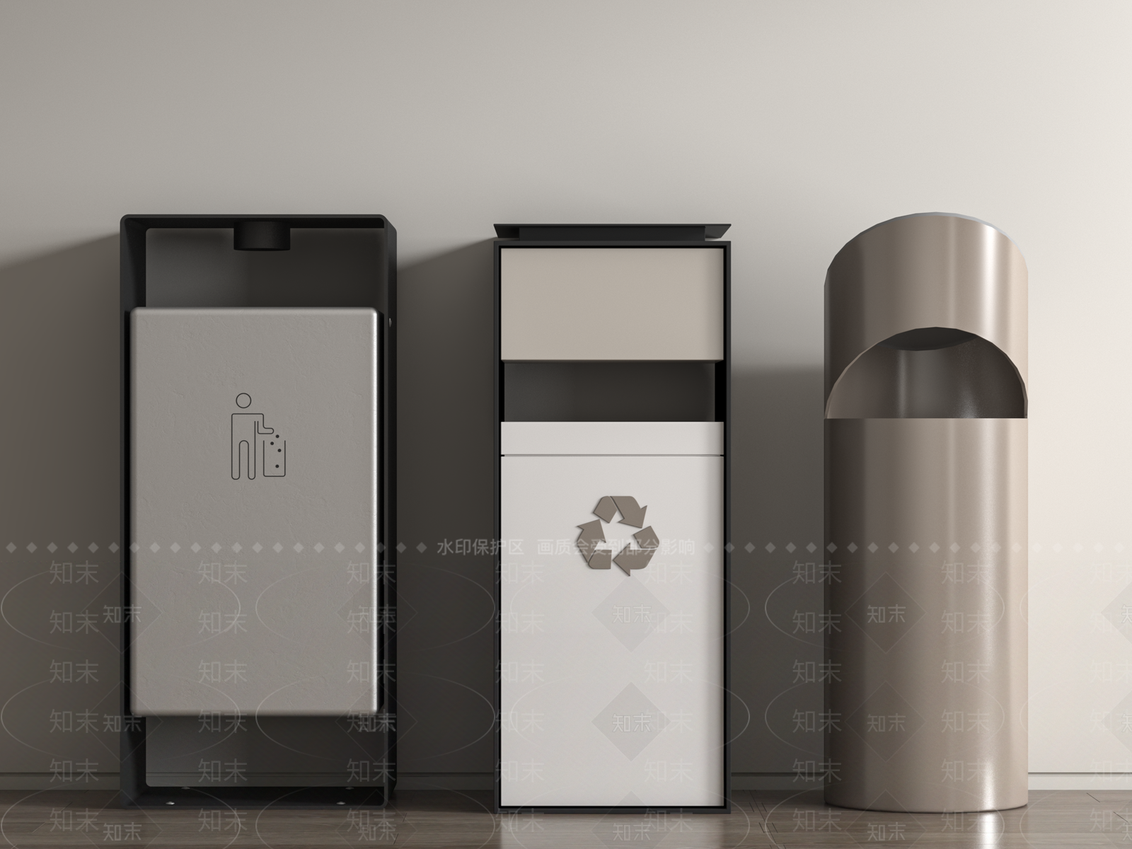 现代公用垃圾桶3D模型下载【ID:1159587121】