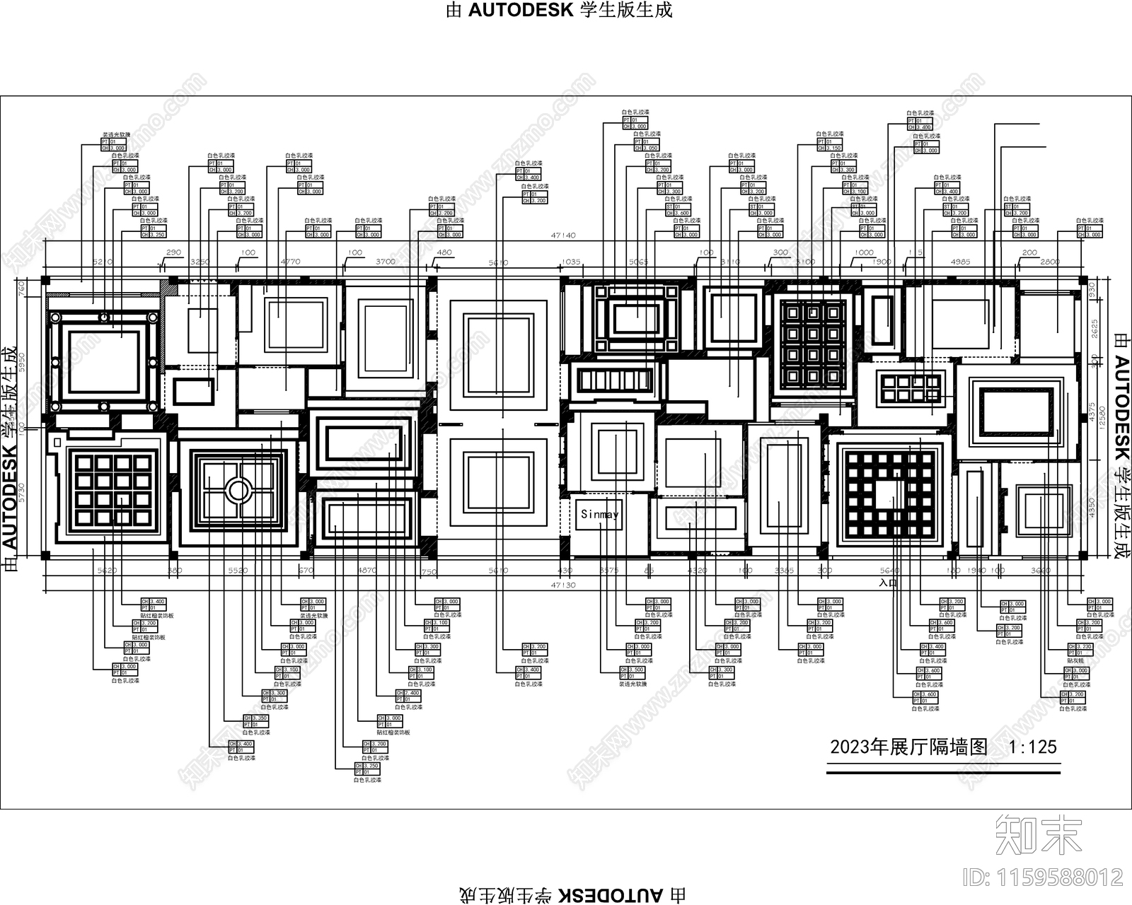 广州高端衣柜品牌展cad施工图下载【ID:1159588012】